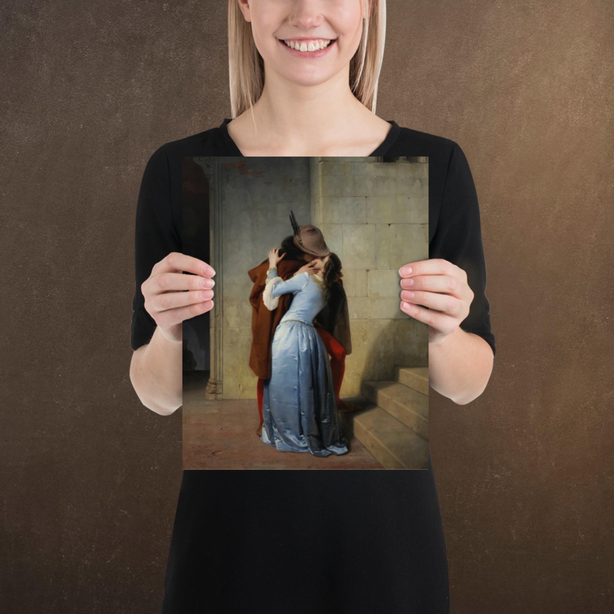 The Kiss by Francesco Hayez, Museum-quality Poster Print, Available in Multiple Sizes