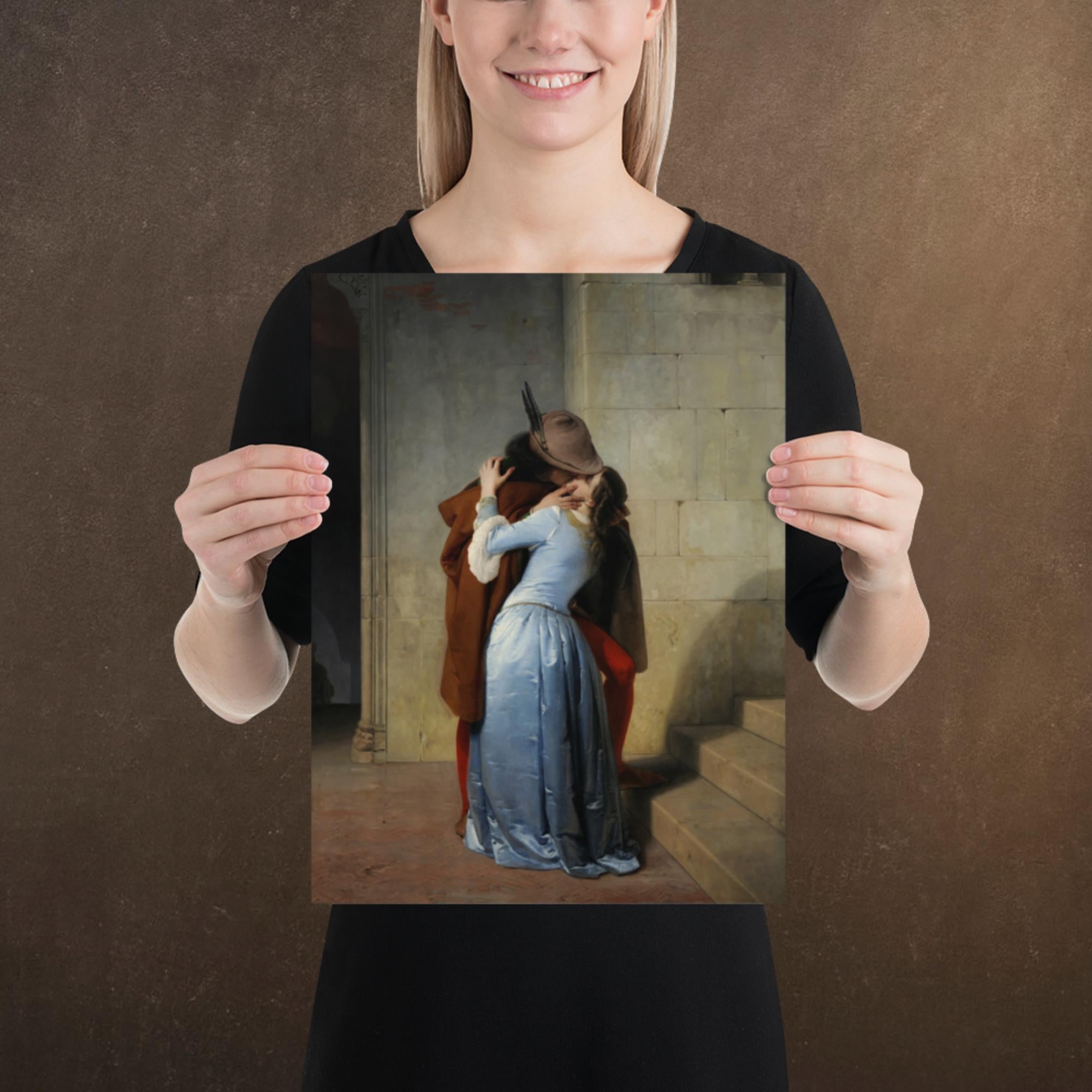 The Kiss by Francesco Hayez, Museum-quality Poster Print, Available in Multiple Sizes