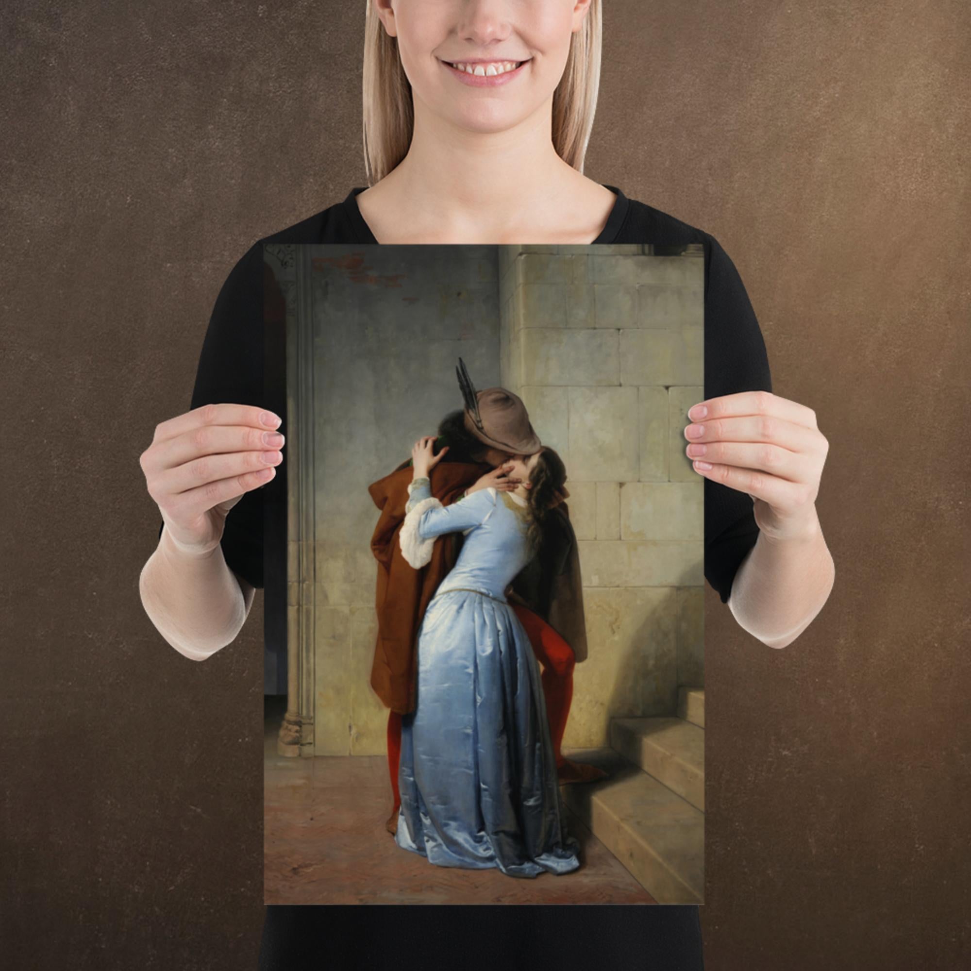 The Kiss by Francesco Hayez, Museum-quality Poster Print, Available in Multiple Sizes