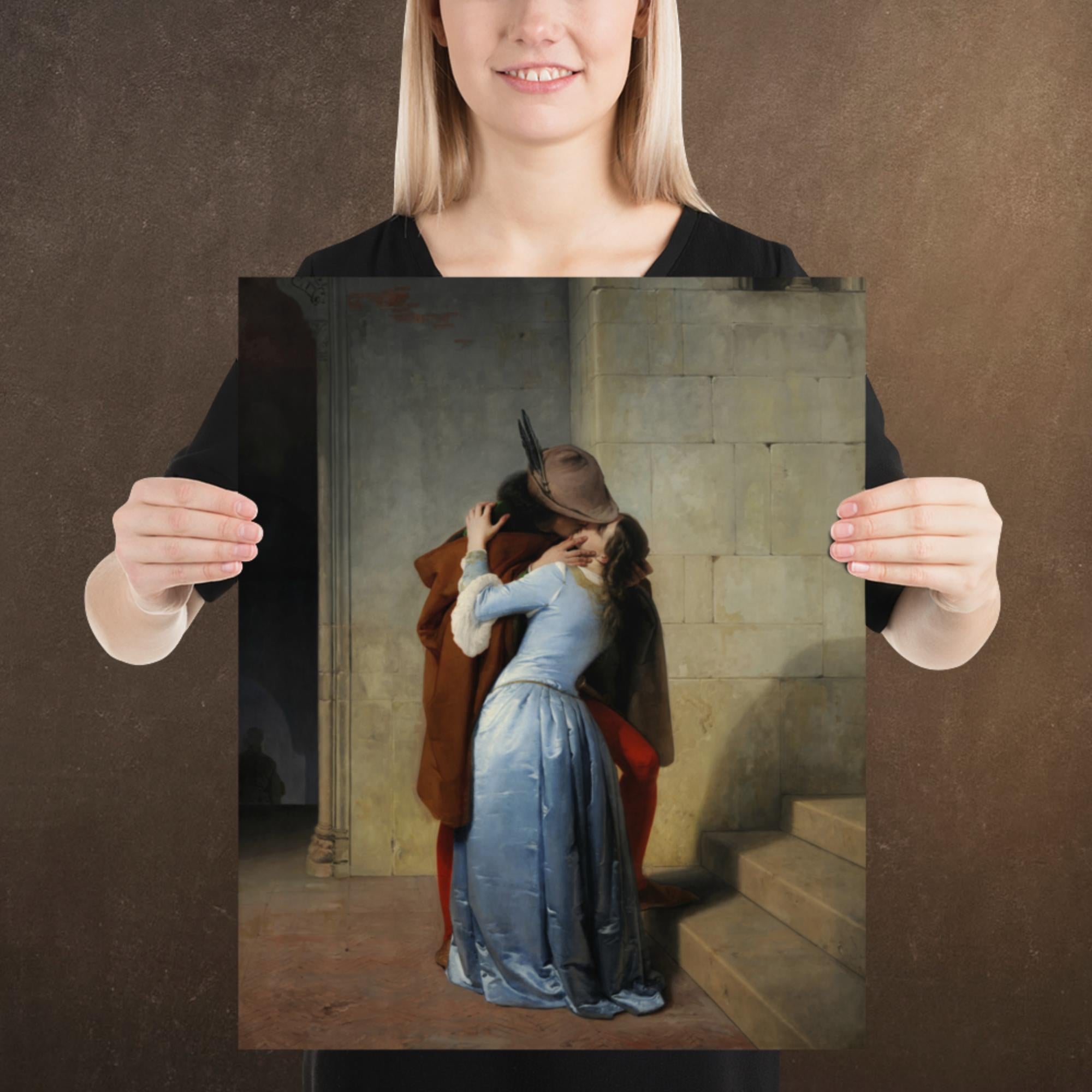 The Kiss by Francesco Hayez, Museum-quality Poster Print, Available in Multiple Sizes