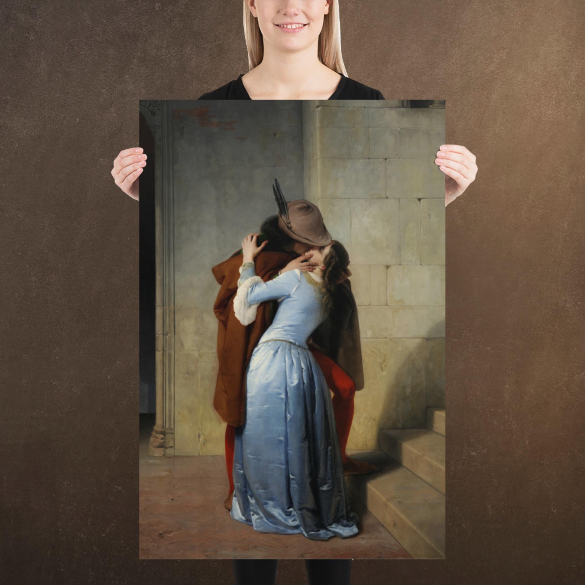 The Kiss by Francesco Hayez, Museum-quality Poster Print, Available in Multiple Sizes