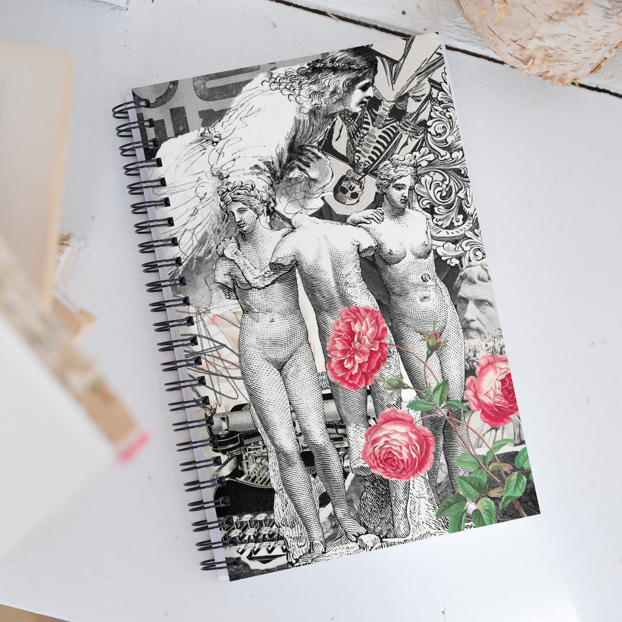 Gather Ye Rosebuds While Ye May" Personalized Spiral Notebook, Dotted Grid Pages, Perfect for Journaling on the Go