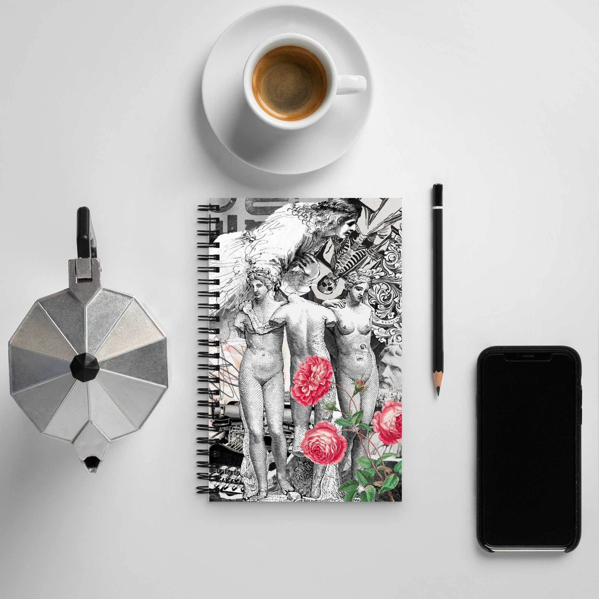 Gather Ye Rosebuds While Ye May" Personalized Spiral Notebook, Dotted Grid Pages, Perfect for Journaling on the Go