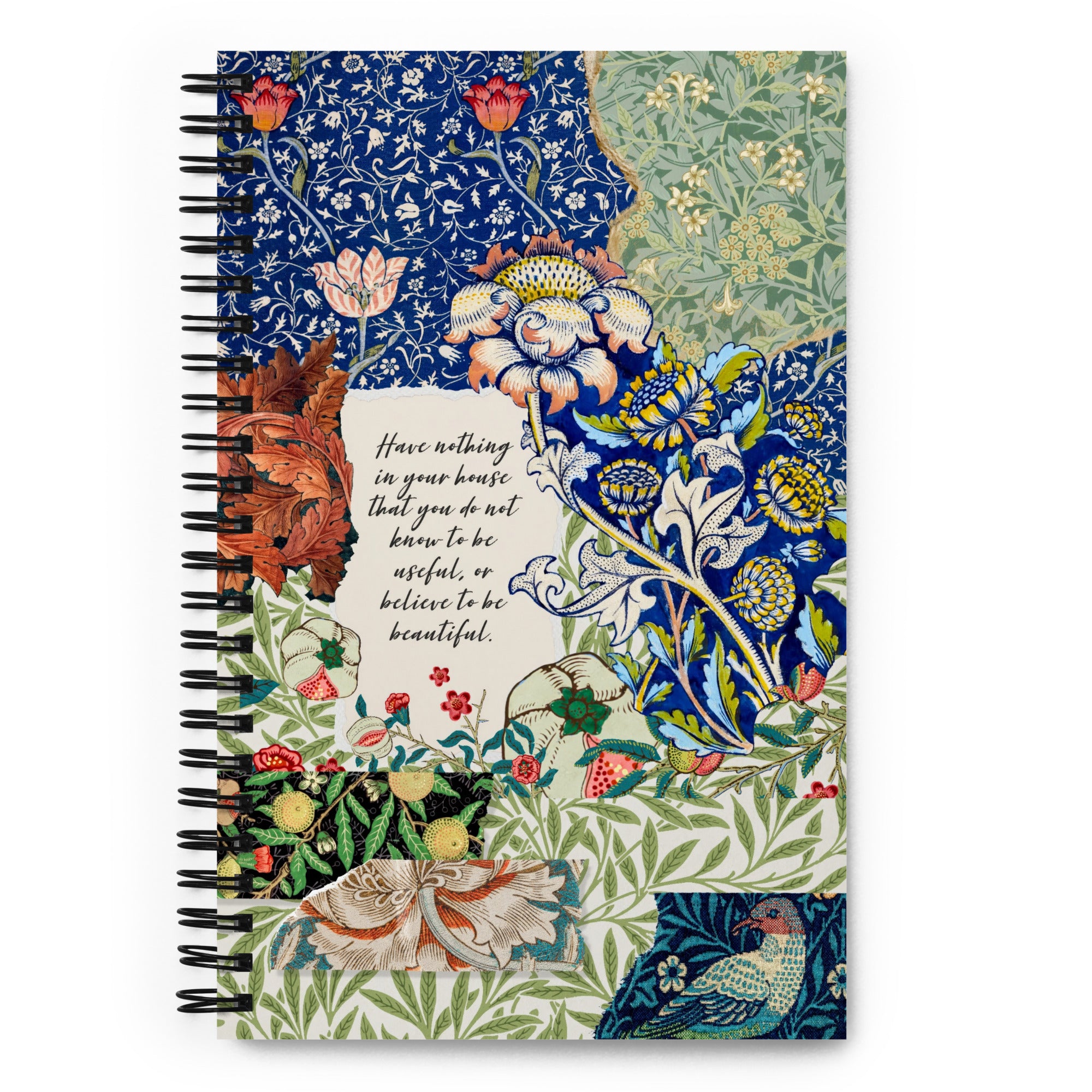 William Morris Scrapbook Spiral Notebook, Dot Journal, Perfect for Journaling on the Go