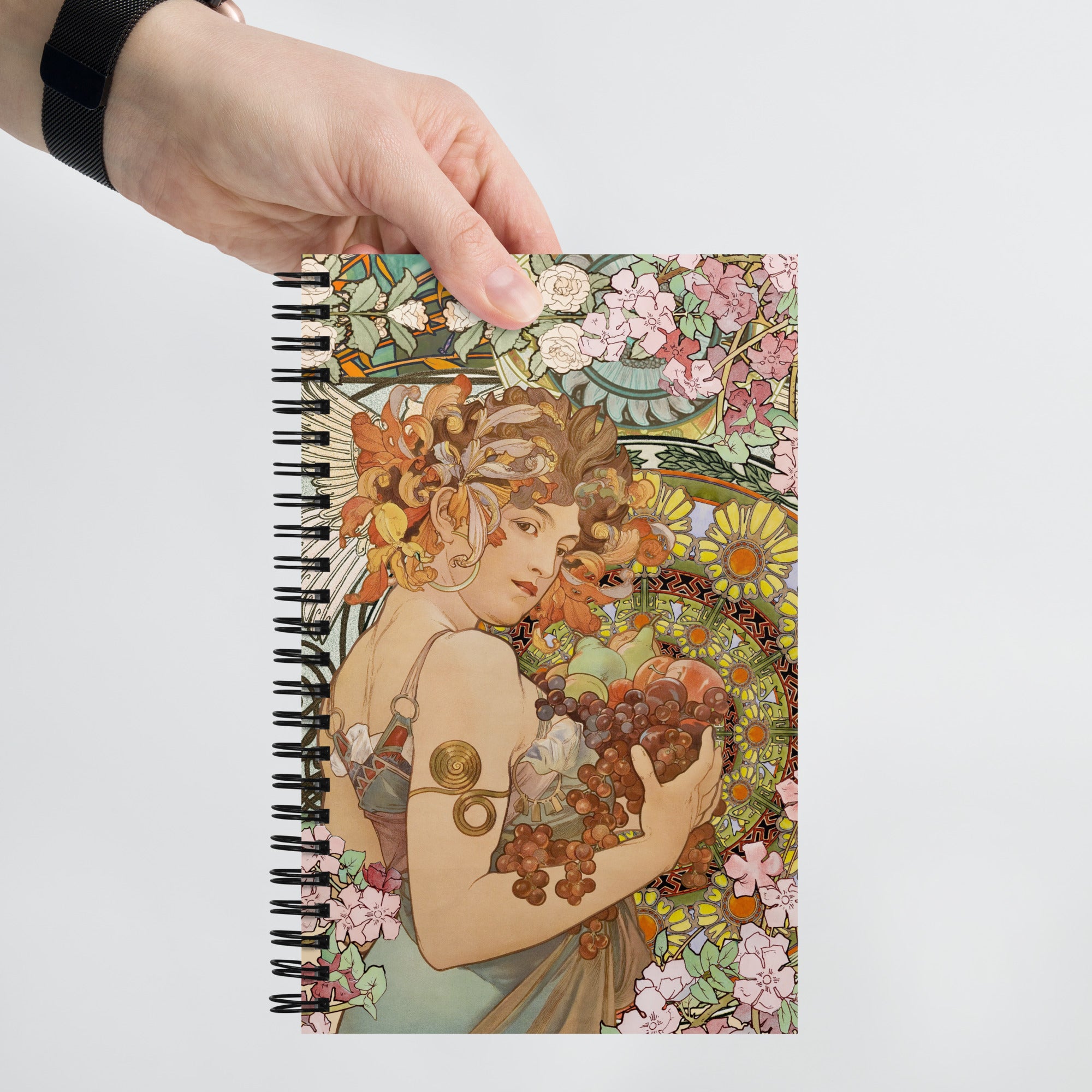 Mucha's Muse Spiral Notebook, Dot Journal, Perfect for Journaling on the Go