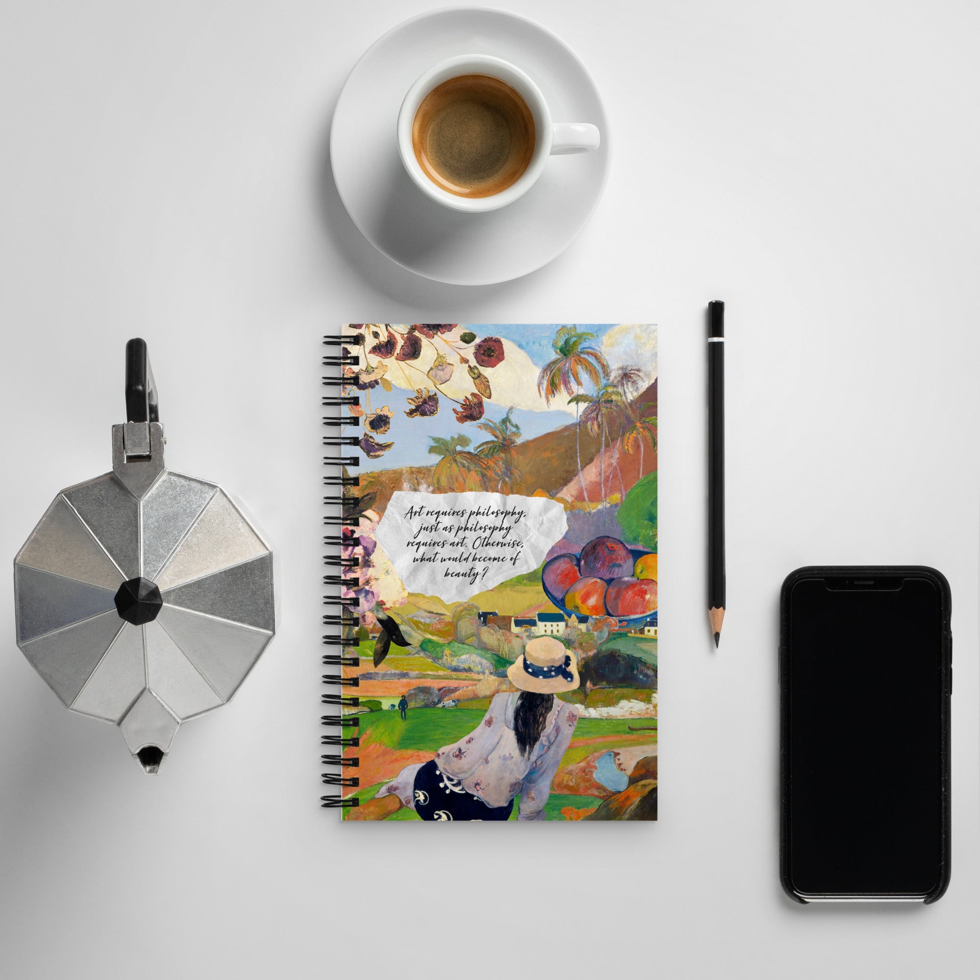 Tahitian Dreams by Gaughin, Spiral Notebook, Dot Journal, Perfect for Journaling on the Go