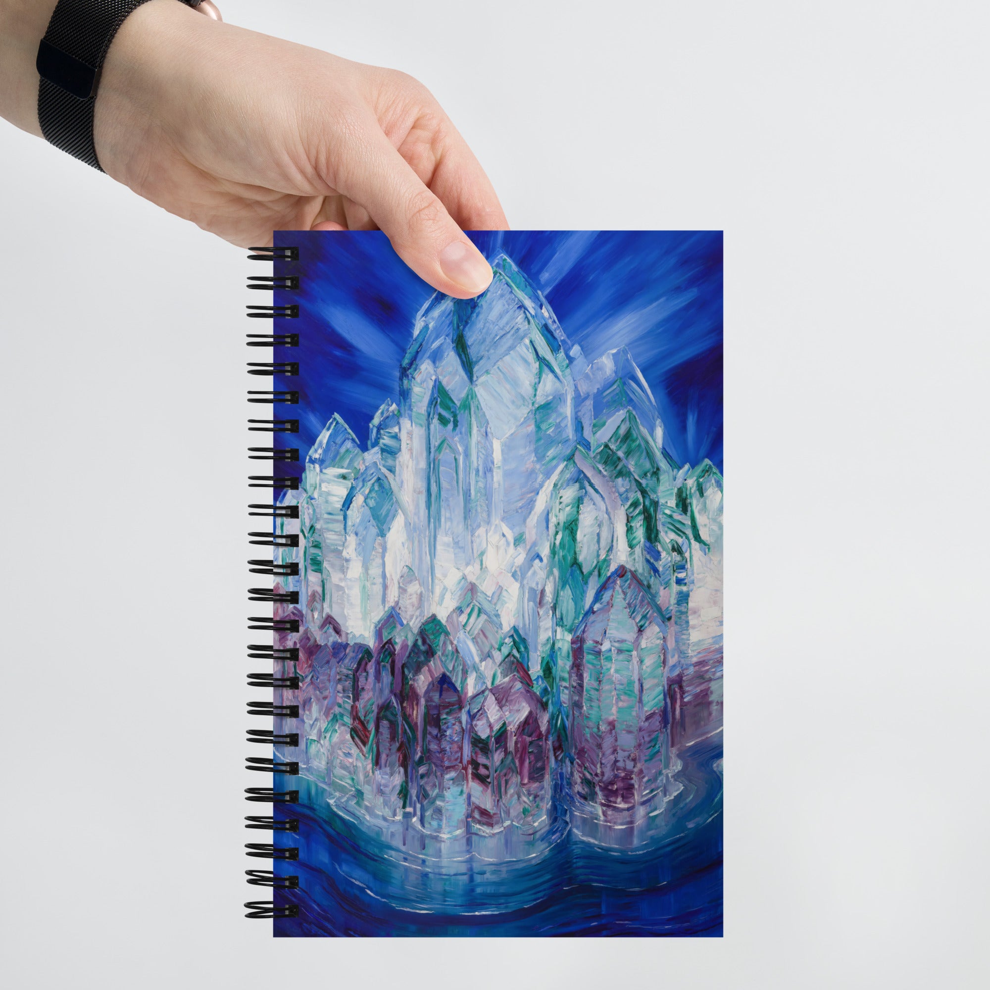 Crystal Castle in the Sea by Wenzel Hablik, Spiral Notebook, Dot Journal, Perfect for Journaling on the Go