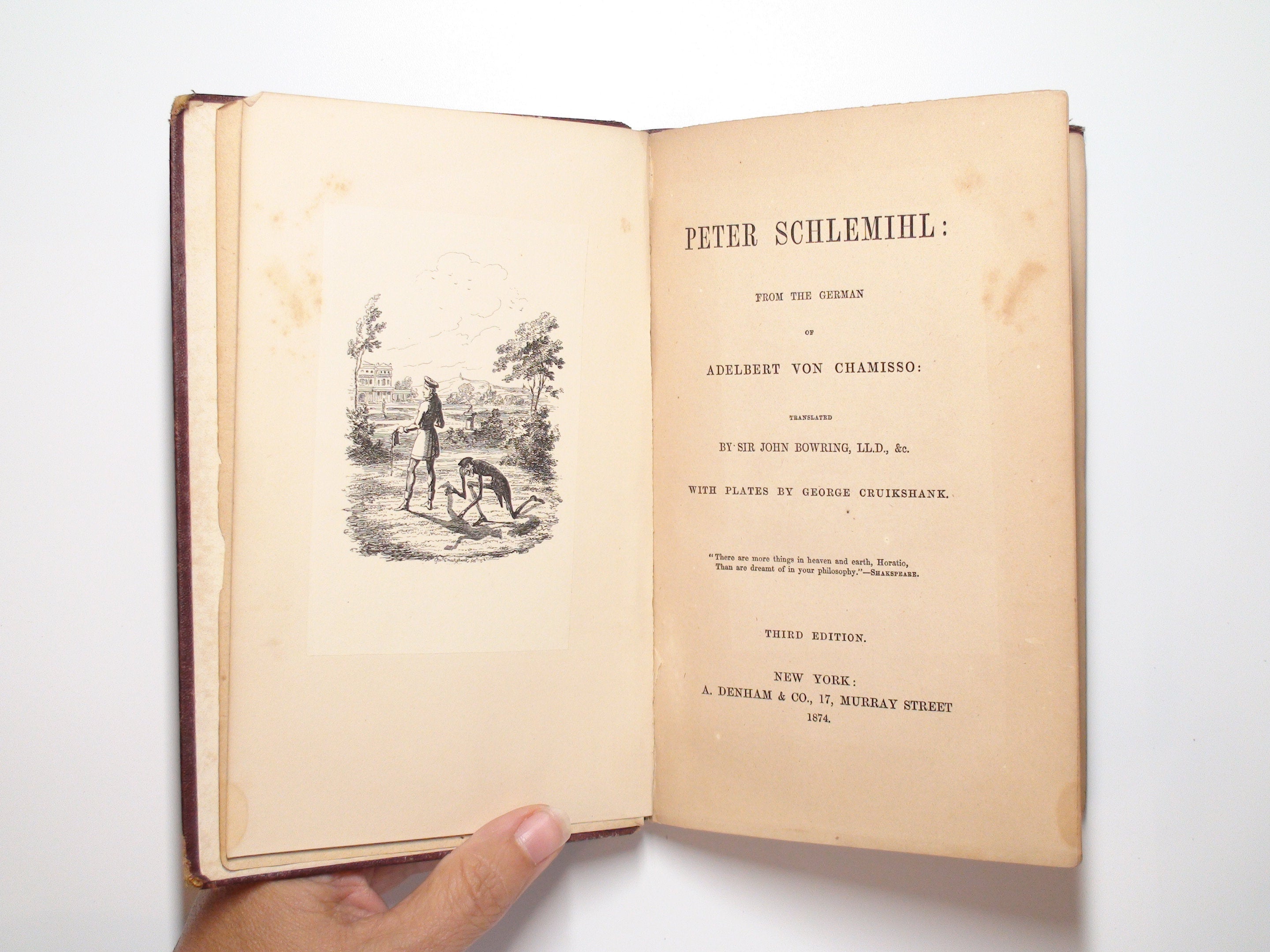 Peter Schlemihl, Adelbert von Chamisso, 3rd Ed., Illustrated, Scarce, 1874