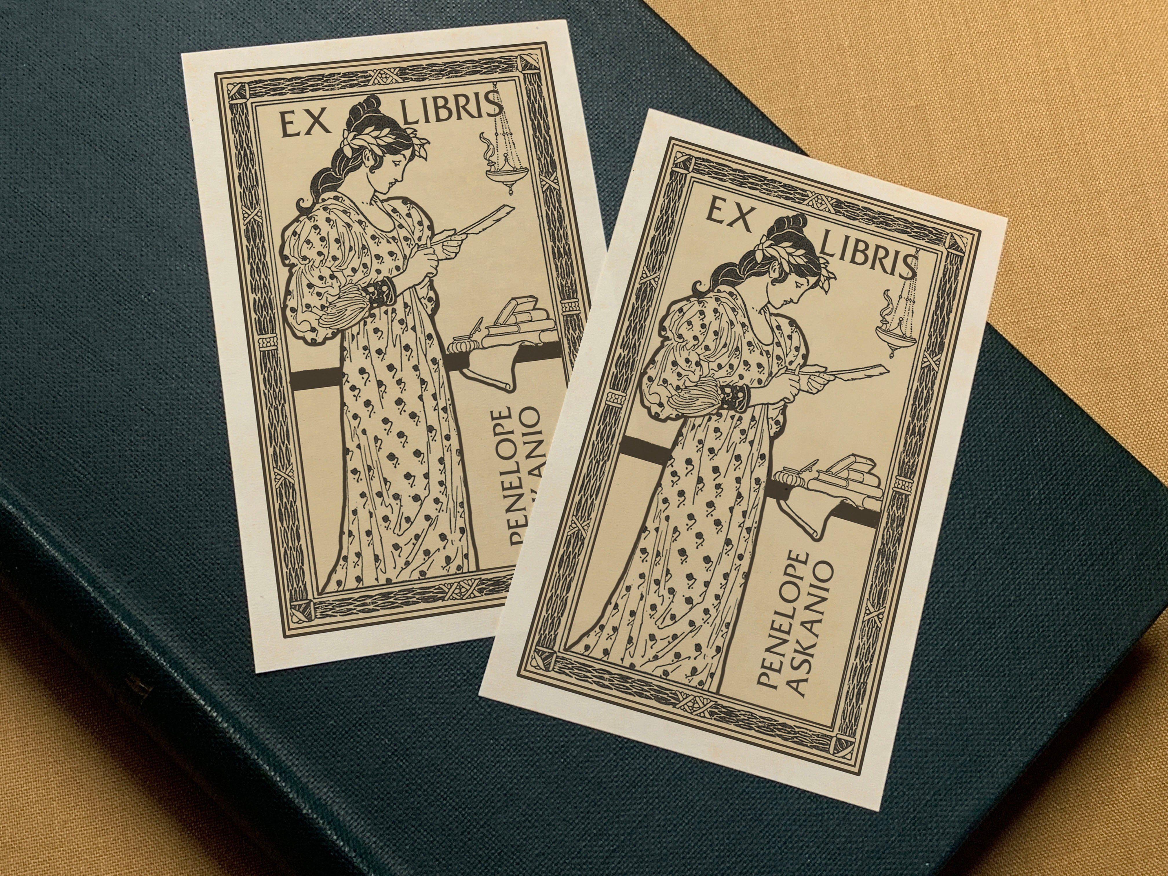 Sappho, Personalized Ex-Libris Bookplates, Crafted on Traditional Gummed Paper, 2.5in x 4in, Set of 30
