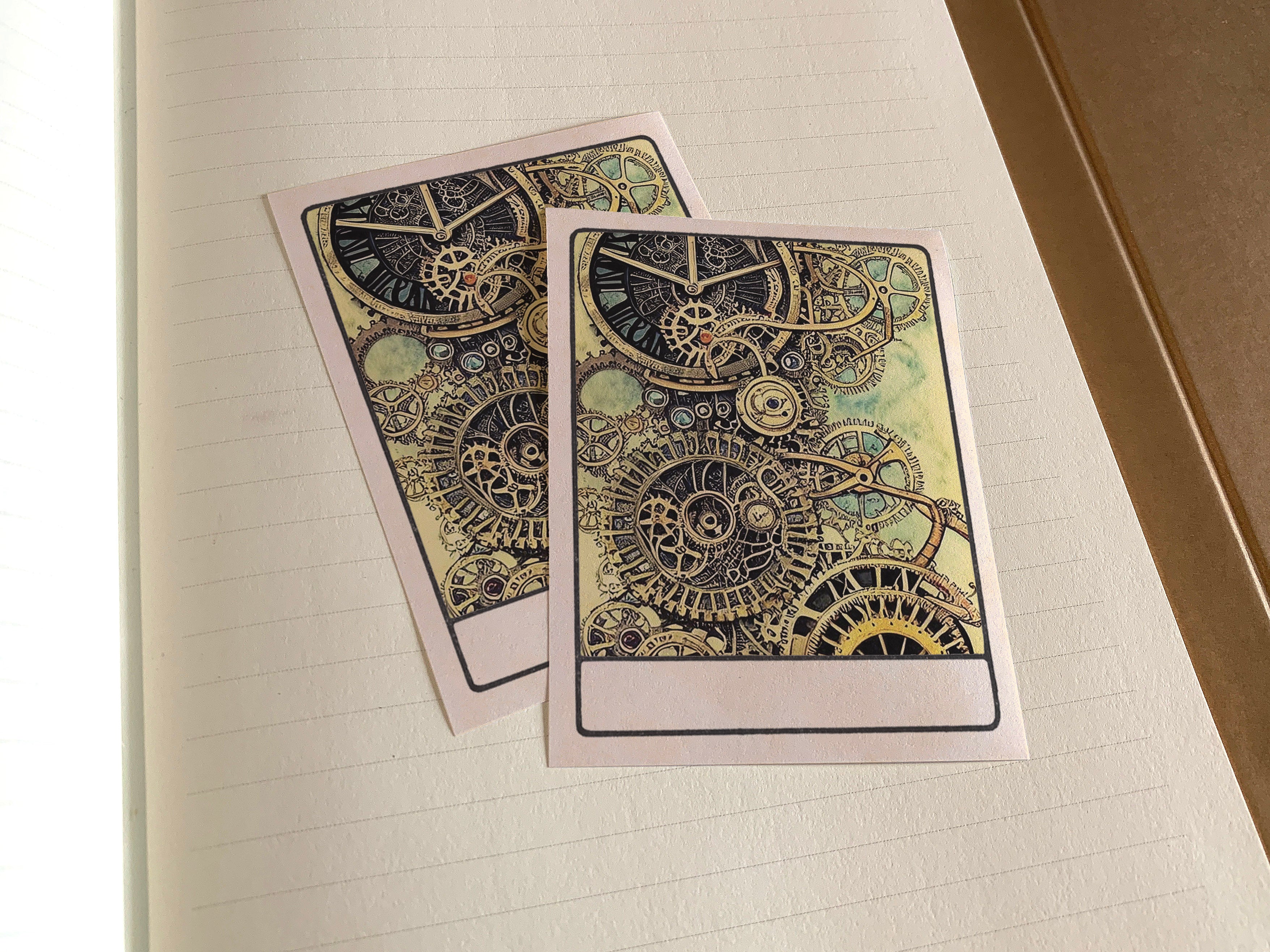 Steampunk Gears, Personalized Ex-Libris Bookplates, Crafted on Traditional Gummed Paper, 3in x 4in, Set of 30