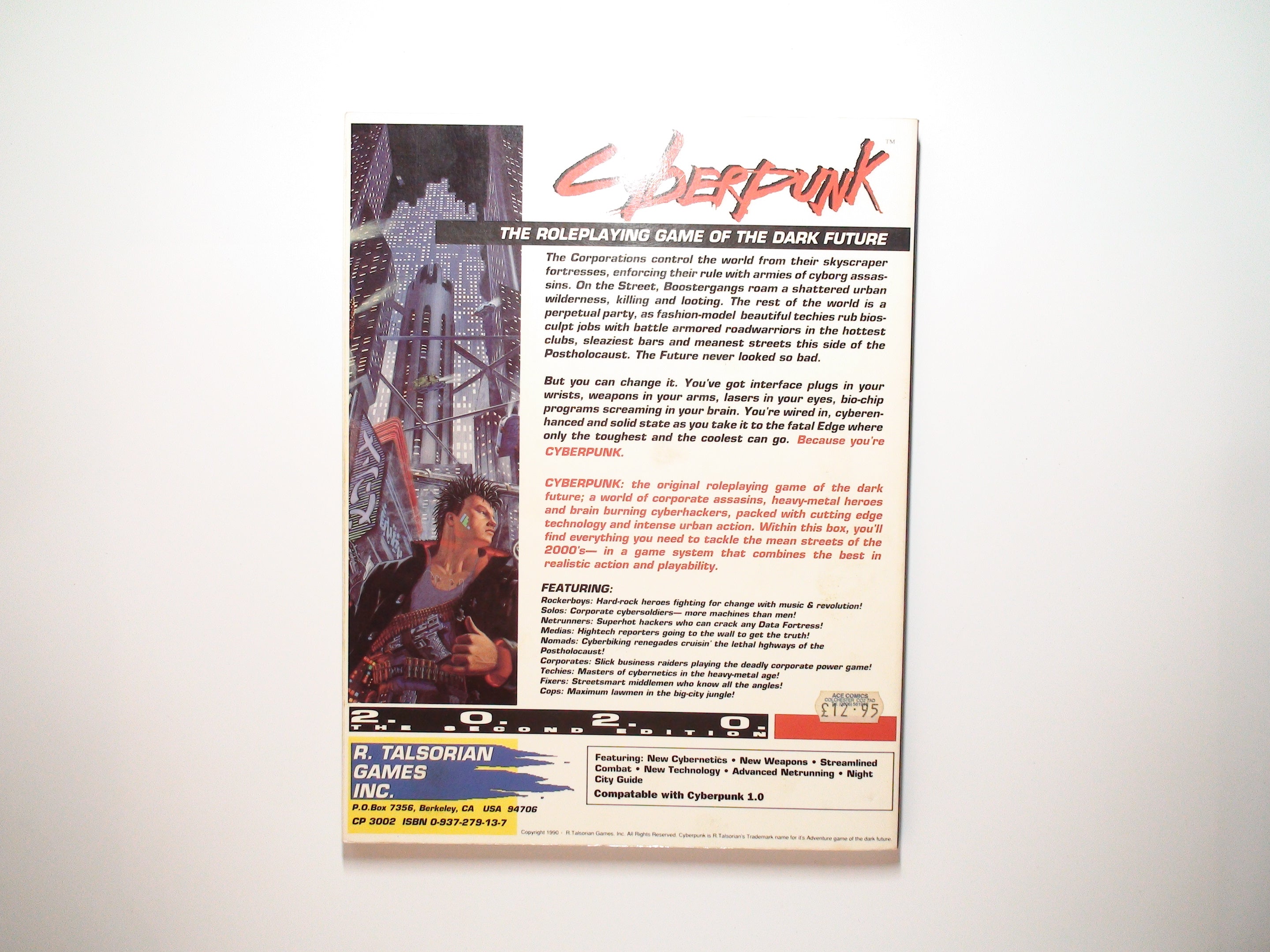 Cyberpunk 2020 RPG 2nd Ed., 1st Print, Core Rulebook, R. Talsorian CP3002, 1990