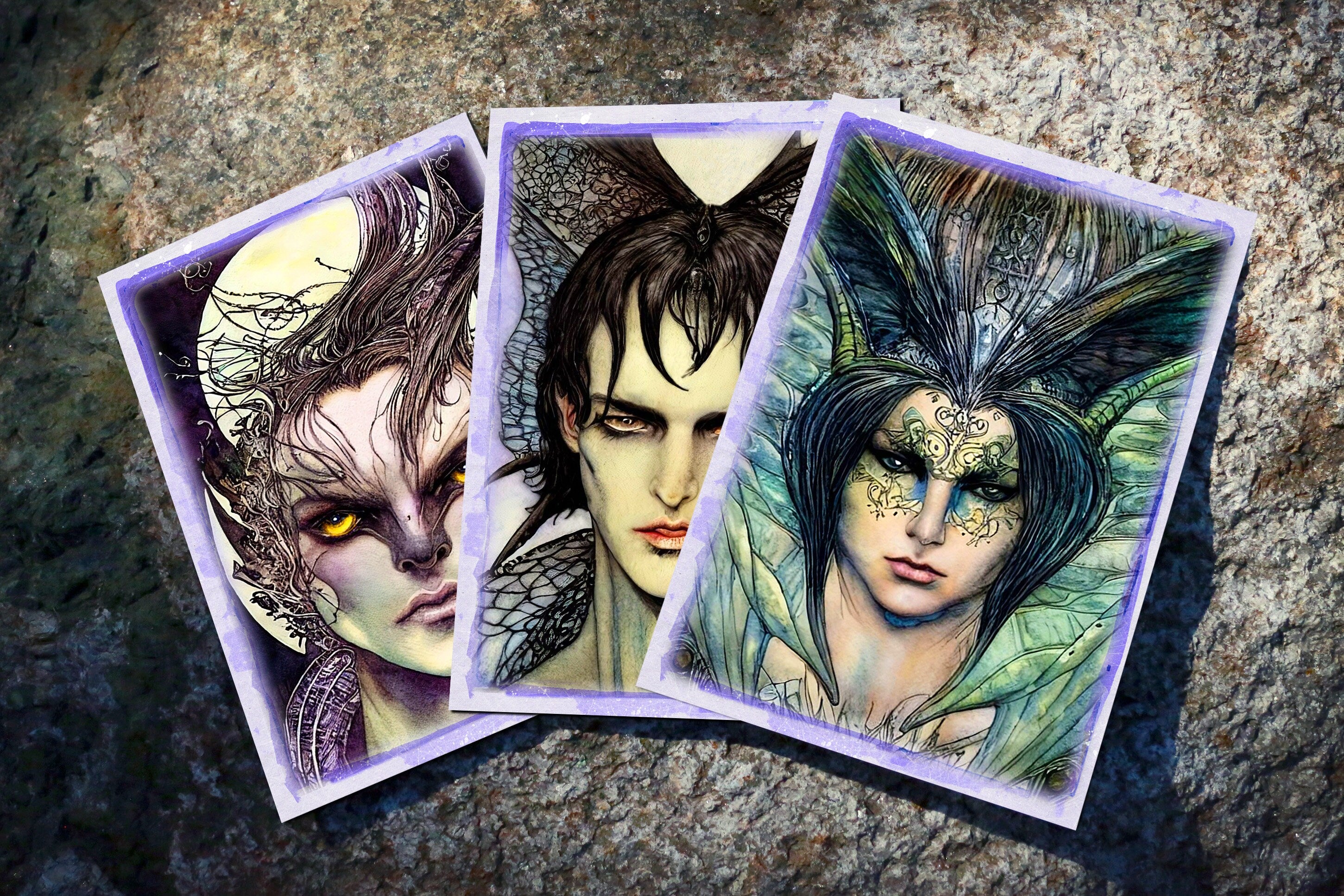 Unseelie Fairy Princes, Dark Fairy Postcards, Exclusively Designed, 6 Designs, 12 Cards