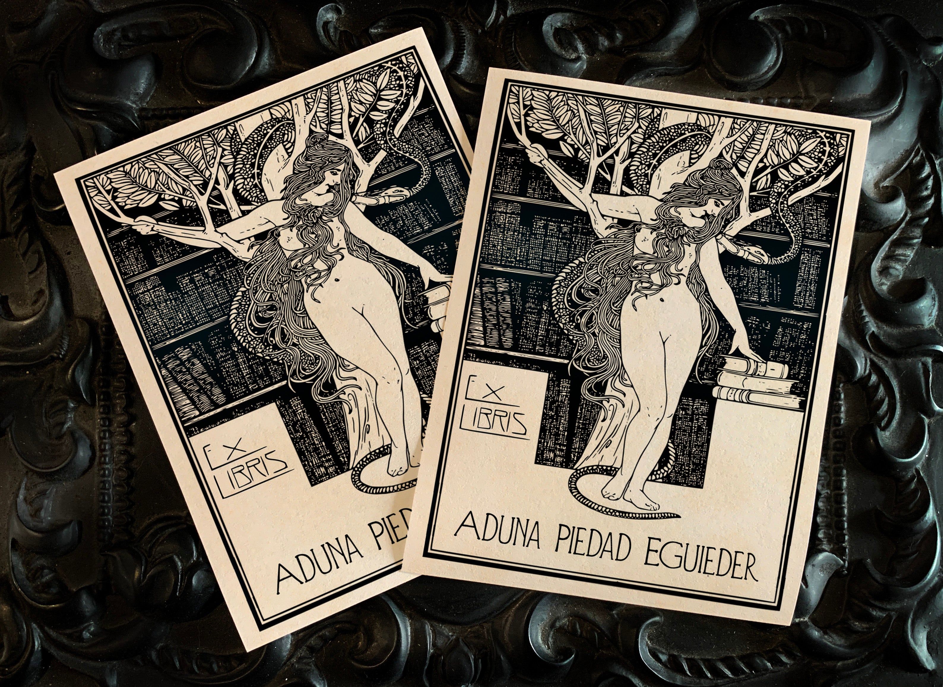 Eve's Temptation, Personalized Erotic Ex-Libris Bookplates, Crafted on Traditional Gummed Paper, 3in x 4in, Set of 30