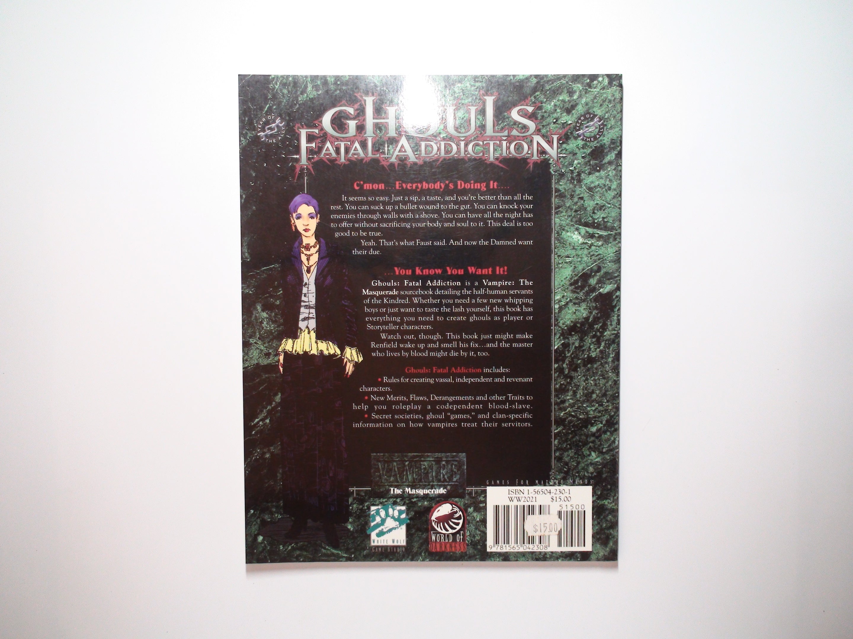 Ghouls Fatal Addiction, Vampire the Masquerade, WW2021, 1st Ed, RPG, 1998