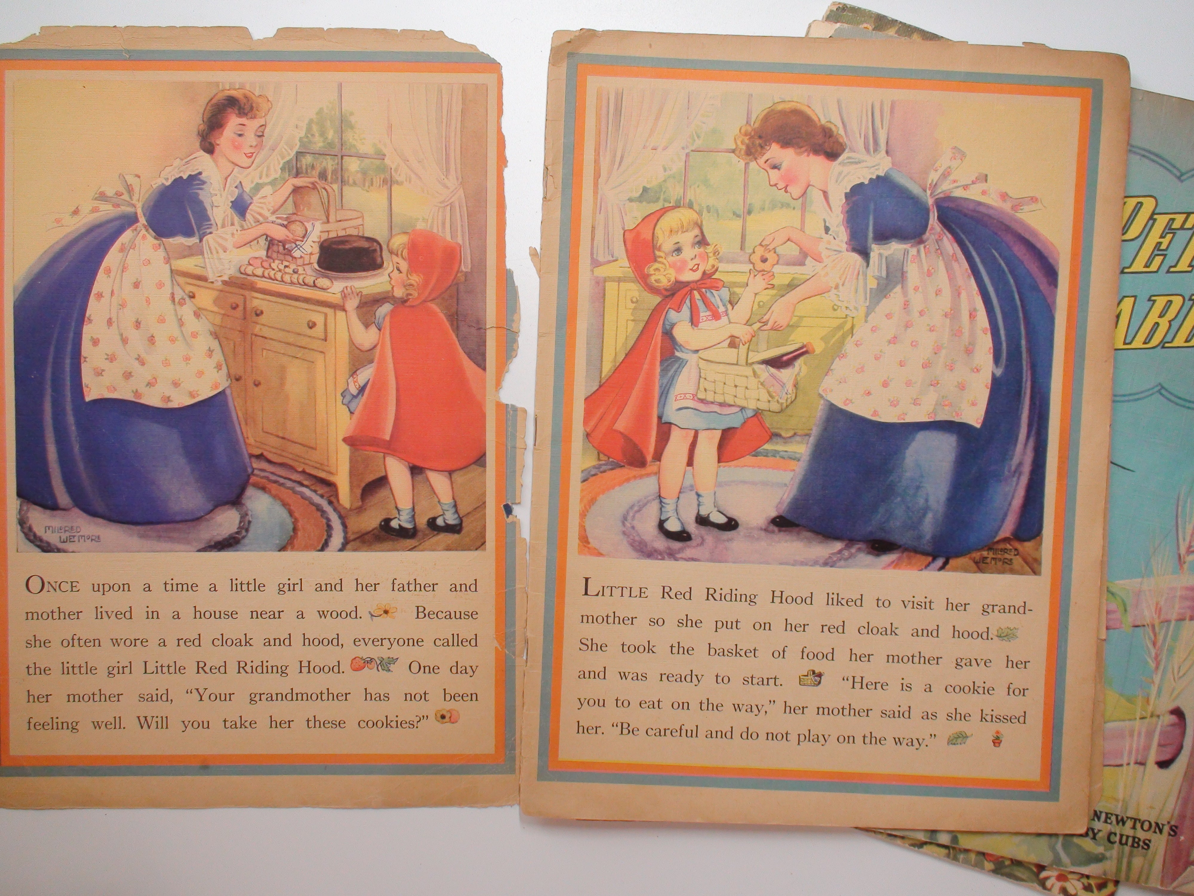 Lot of 3 Children's Books, Red Riding Hood, Three Bears, Peter Rabbit, c1940s