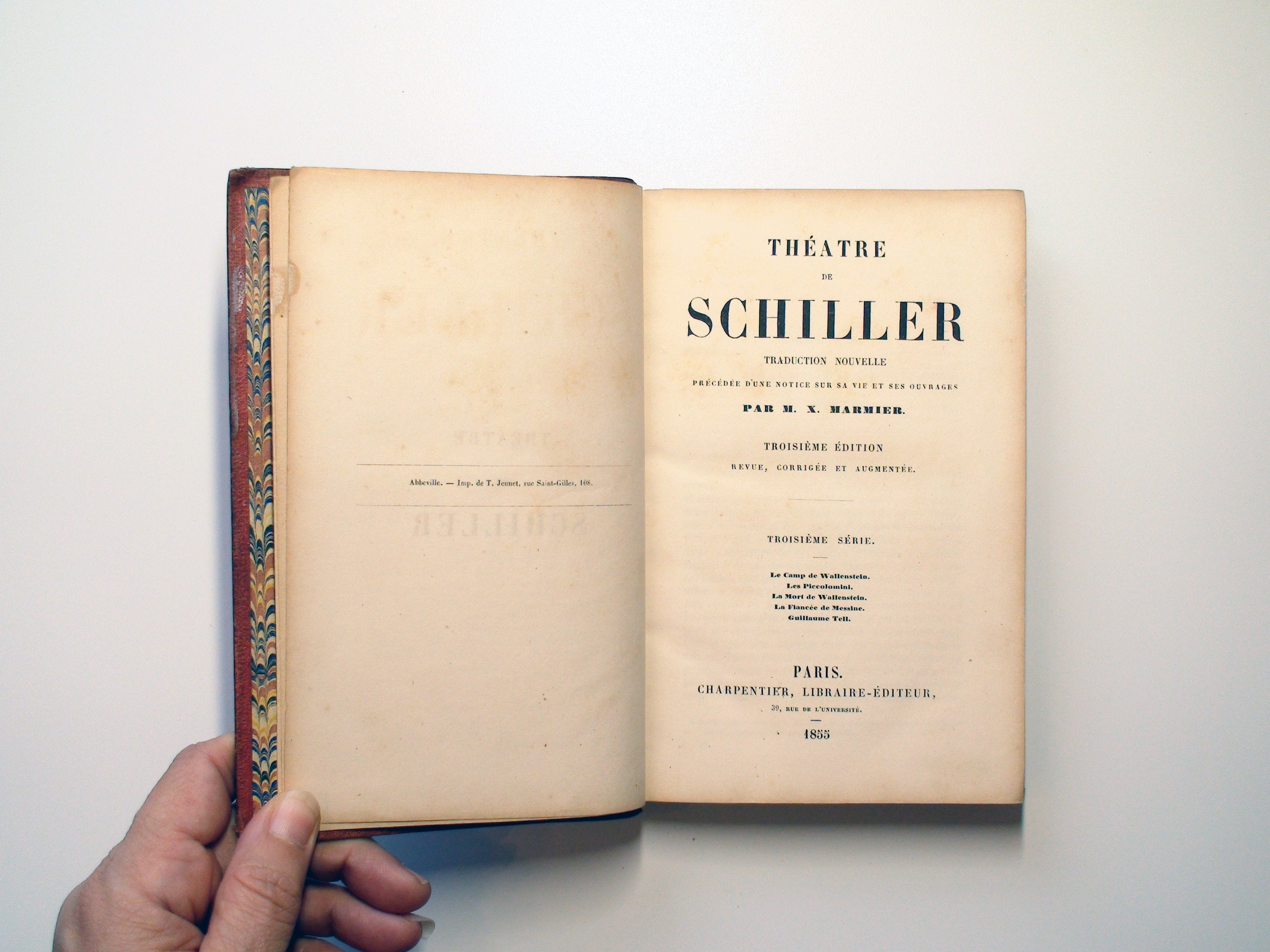 Théatre de Schiller, Traduction Nouvelle, M. X. Marmier, 1855