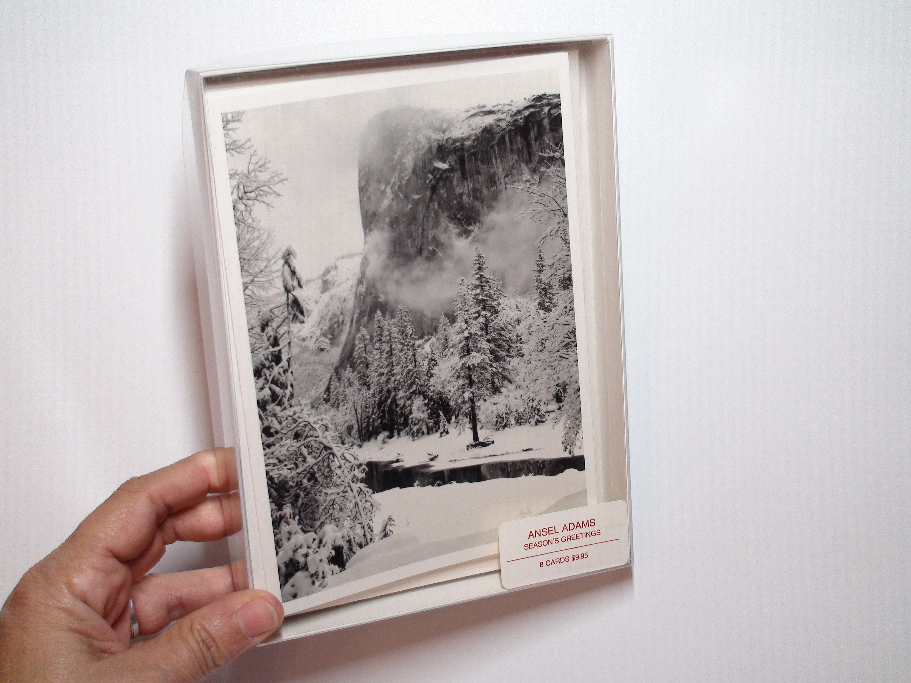 Yosemite, El Capitan, 8 Vintage Ansel Adams Holiday Greeting Cards Packaged in Original Box, With Envelopes, c1980s