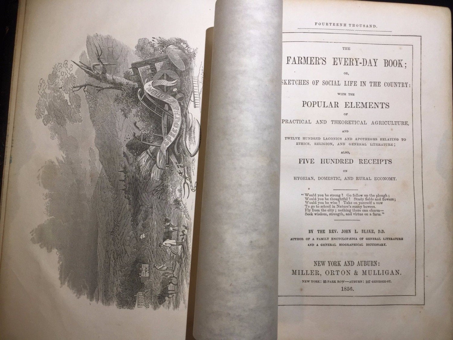 Farmer's Every-Day Book, Rev. John L. Blake, 1856, Illustrated, Rare