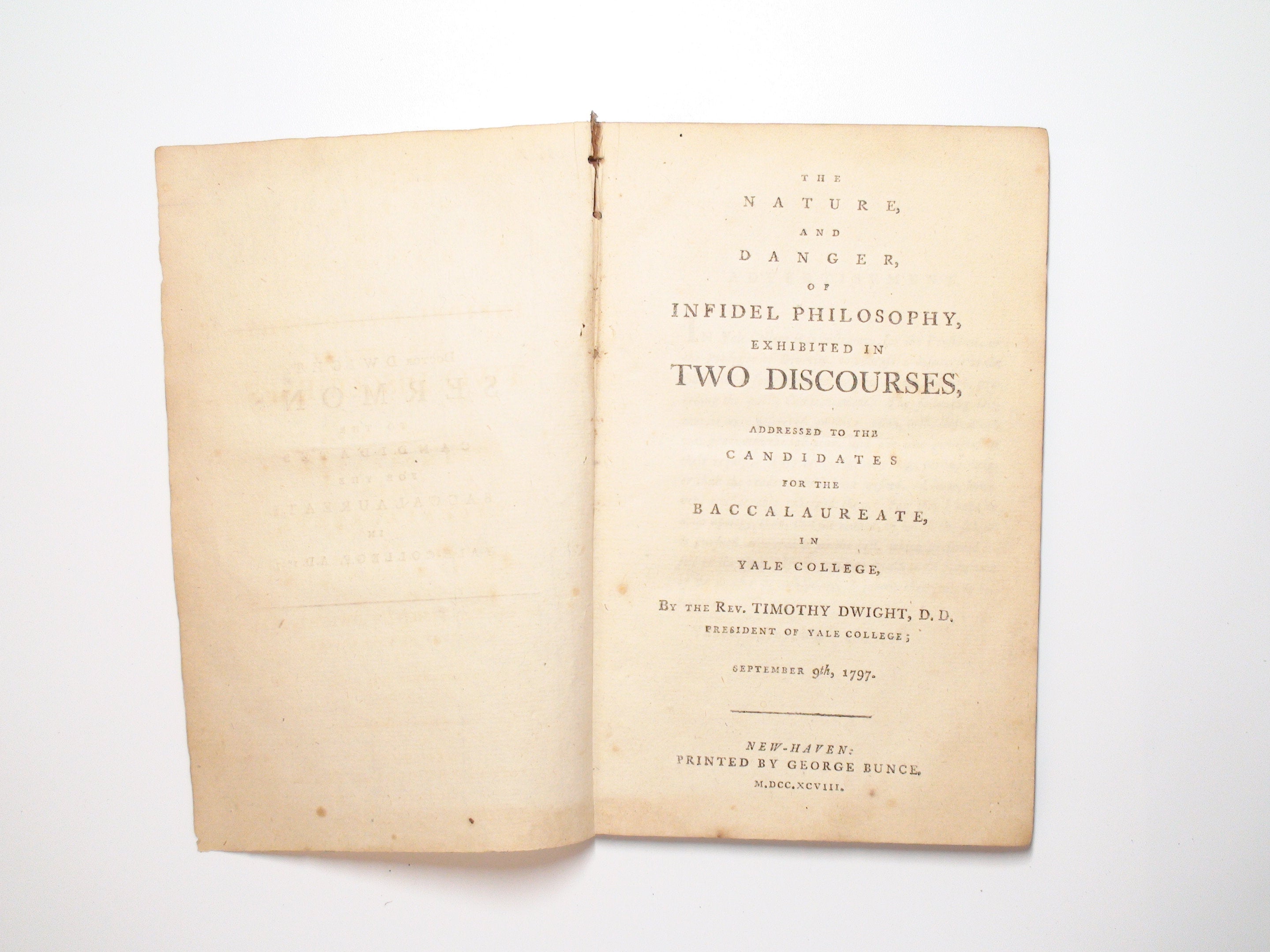 The Nature and Danger of Infidel Philosophy, Rev. Timothy Dwight, Rare, 1798