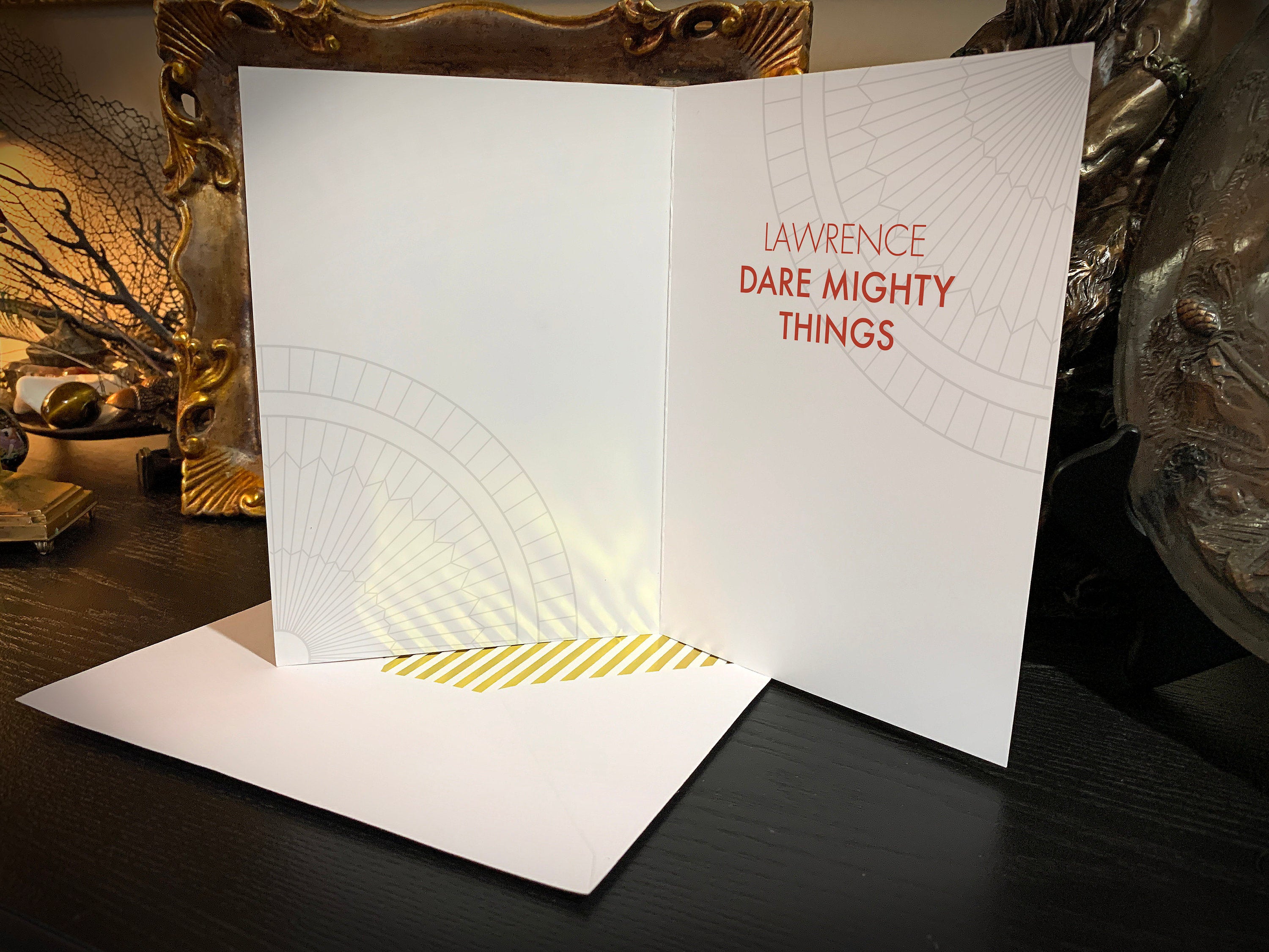 Personalized, Dare Mighty Things, Mars Perseverance Rover, Inspirational/Graduation Greeting Card with Gold Foil Envelope, 1 Card/Envelope