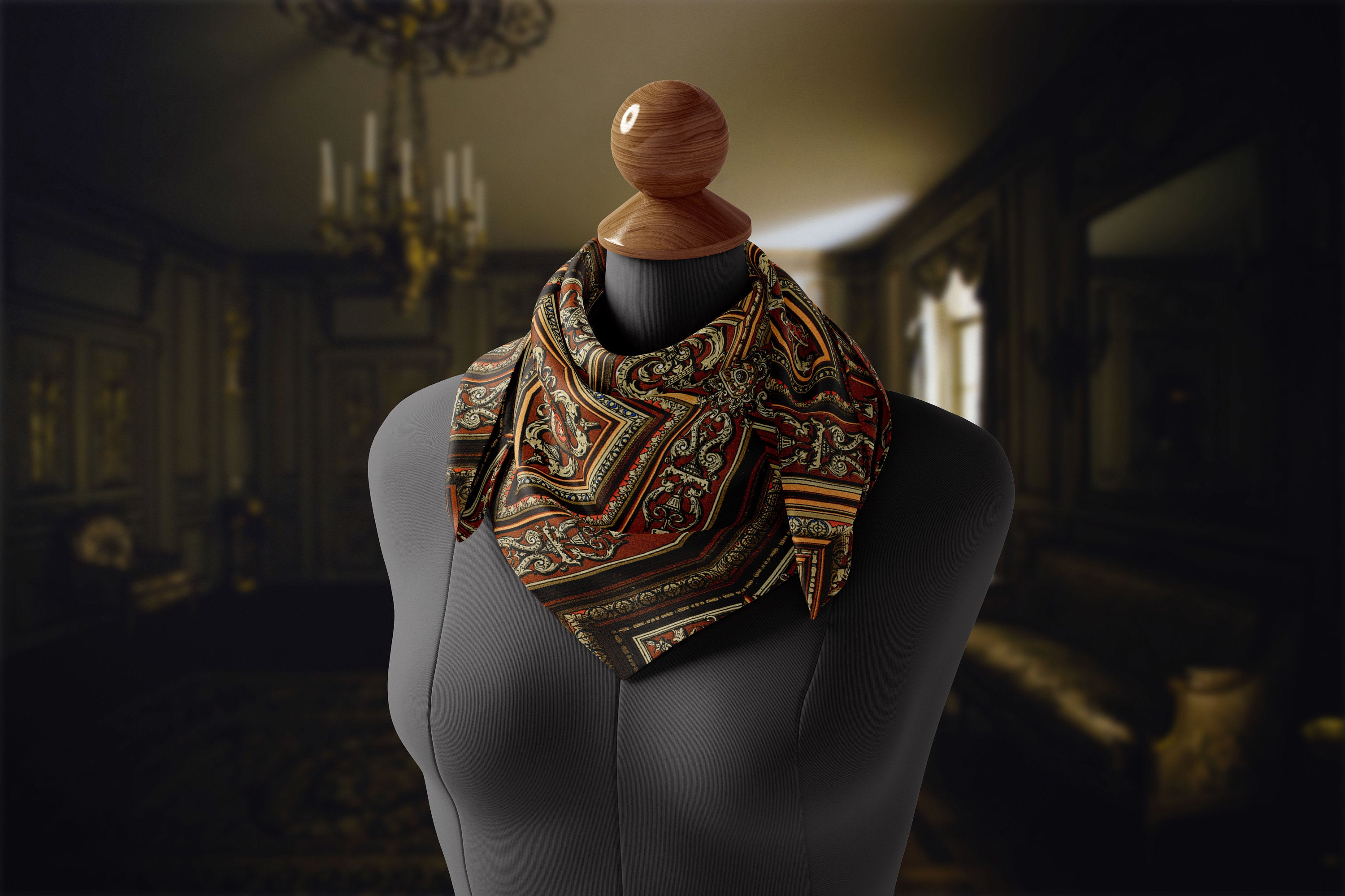 Renaissance Autumn, Luxurious Square Scarf/Wrap/Boho Shawl, Made to Order, Handmade and Cruelty Free