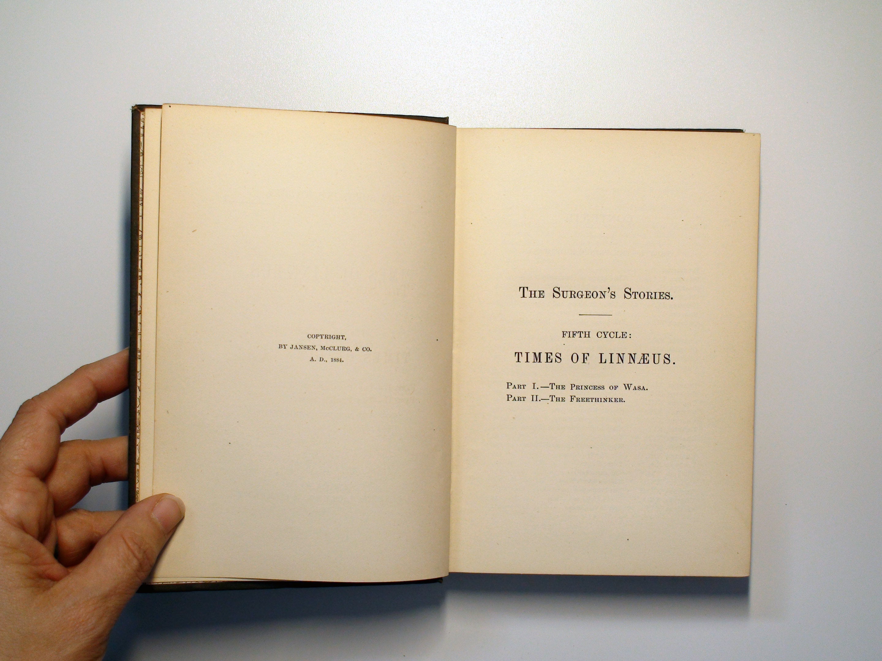 Times Of Linnaeus (The Surgeon's Stories), Z. Topelius, 1st. Ed., 1884