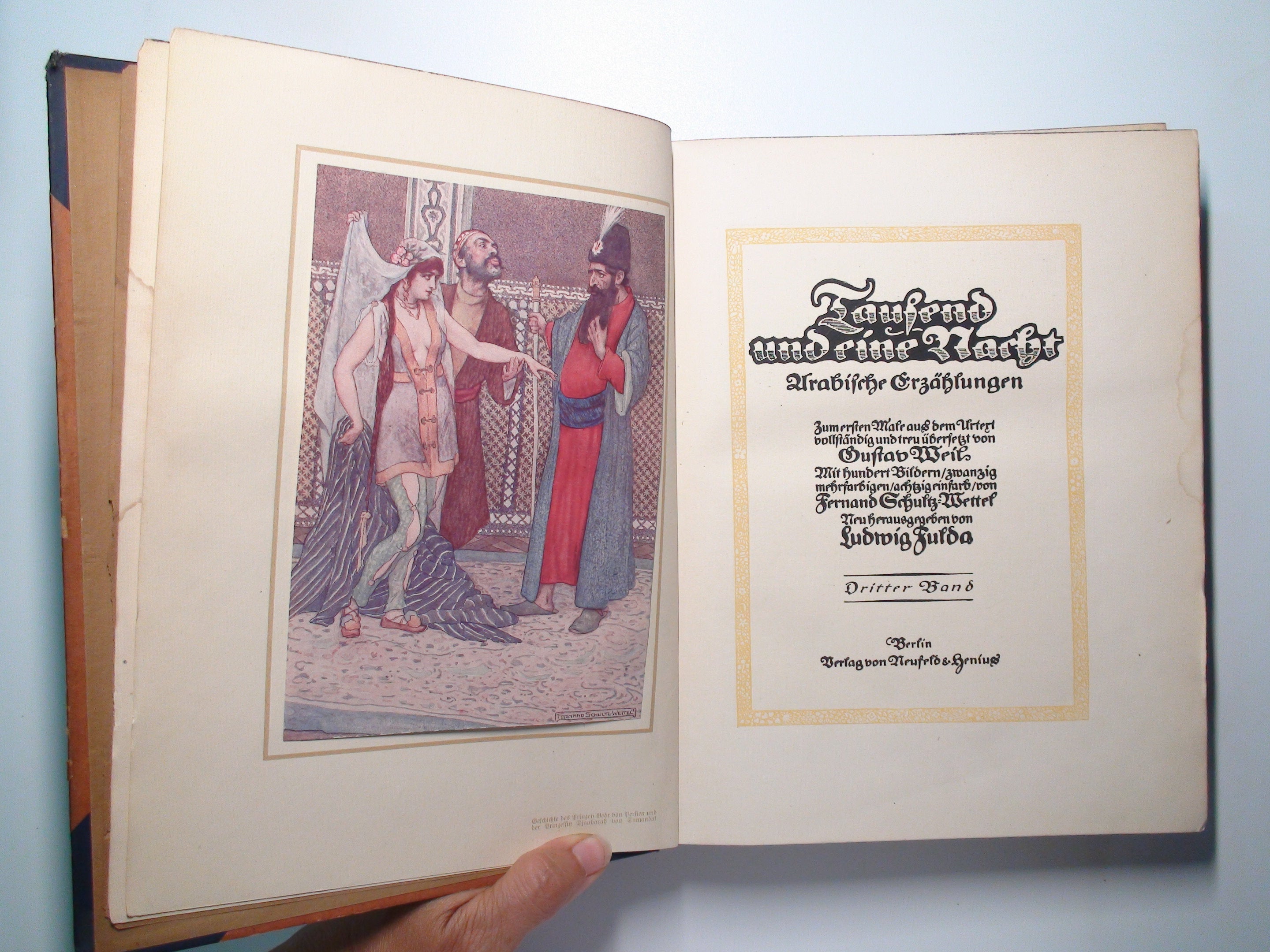 Tausend und Eine Nacht, Ludwig Fulda, Illustrated, Vol 3, 4, German Lang, 1914