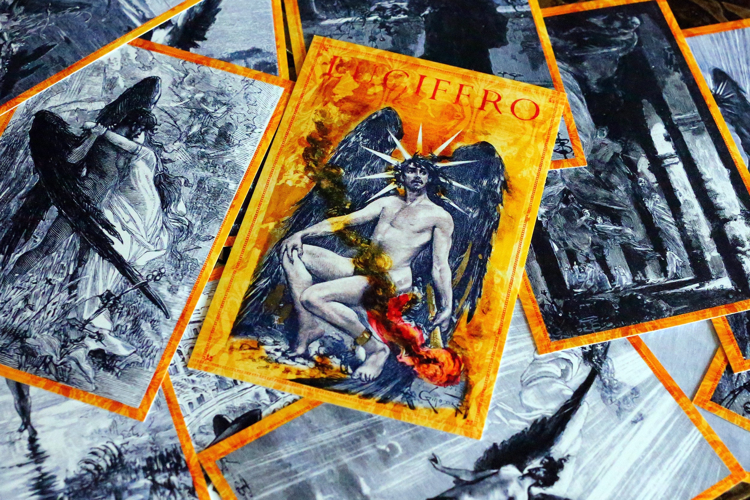 Lucifero by Gino De Bini, Postcard/Greeting Card Set, Exclusively Designed, 12 Designs, 12 Cards