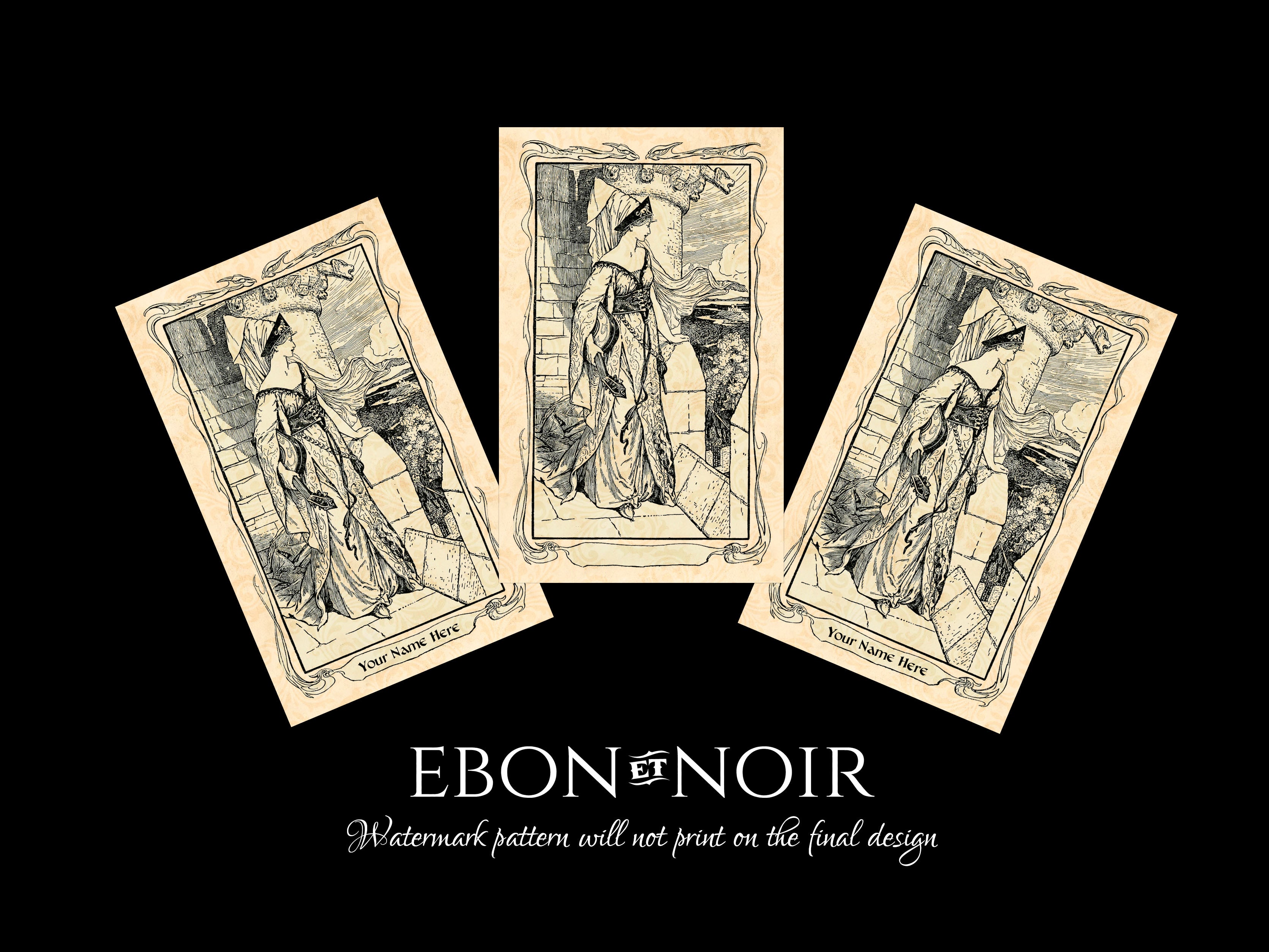 Princess Bard, Personalized Ex-Libris Bookplates, Crafted on Traditional Gummed Paper, 2.5in x 4in, Set of 30