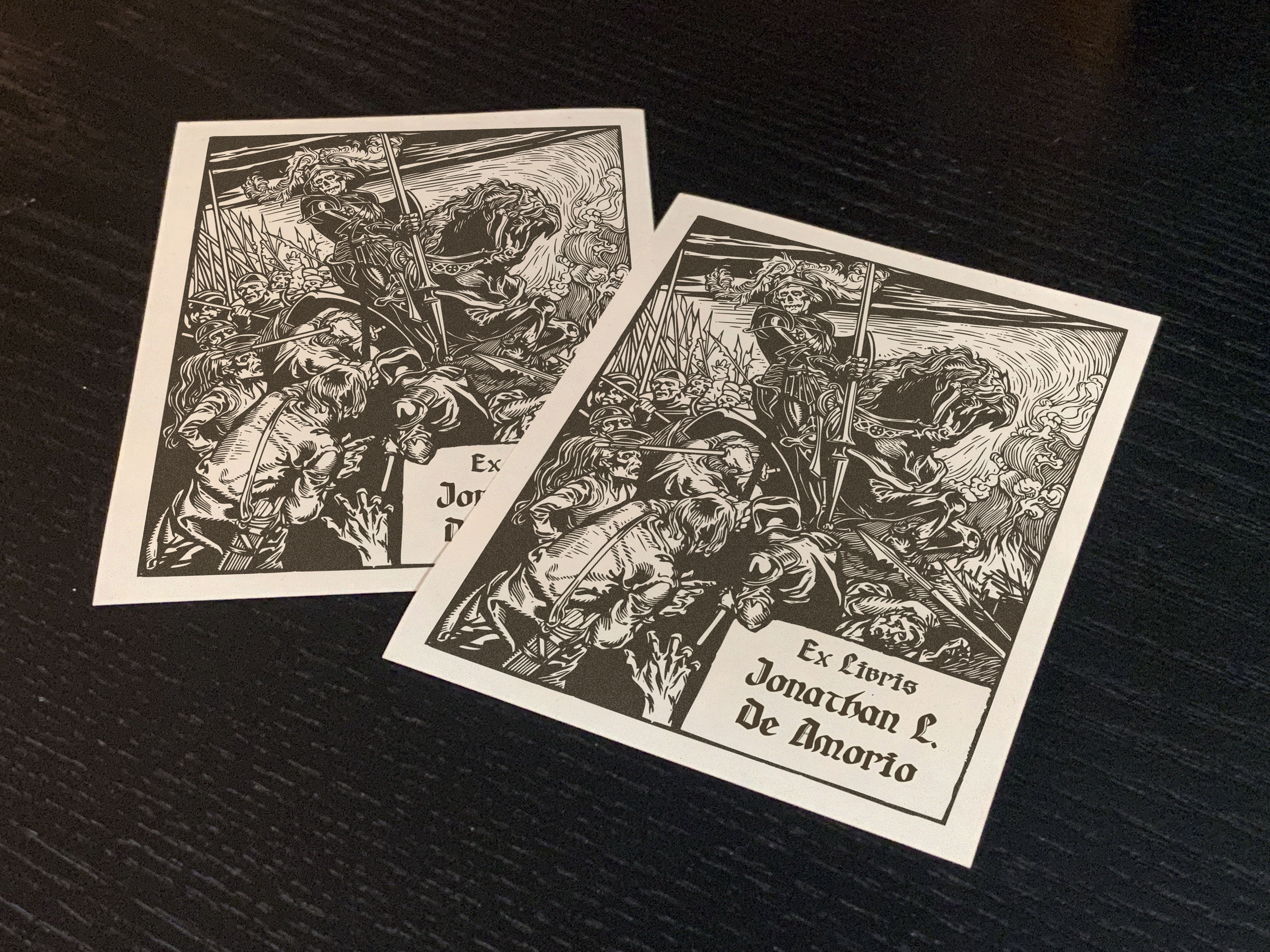 Death Knight, Personalized Ex-Libris Bookplates, Crafted on Traditional Gummed Paper, 4in x 3in, Set of 30