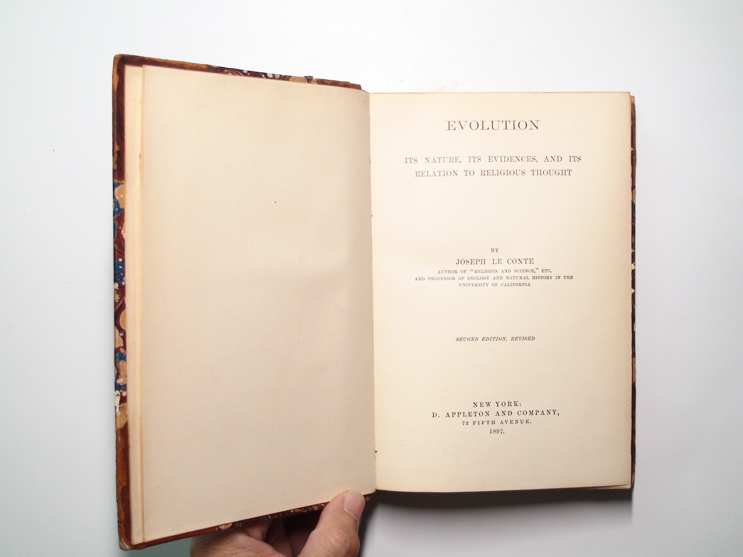 Evolution, Joseph Le Conte, Leather, 2nd Ed, Revised, Illustrated, 1897