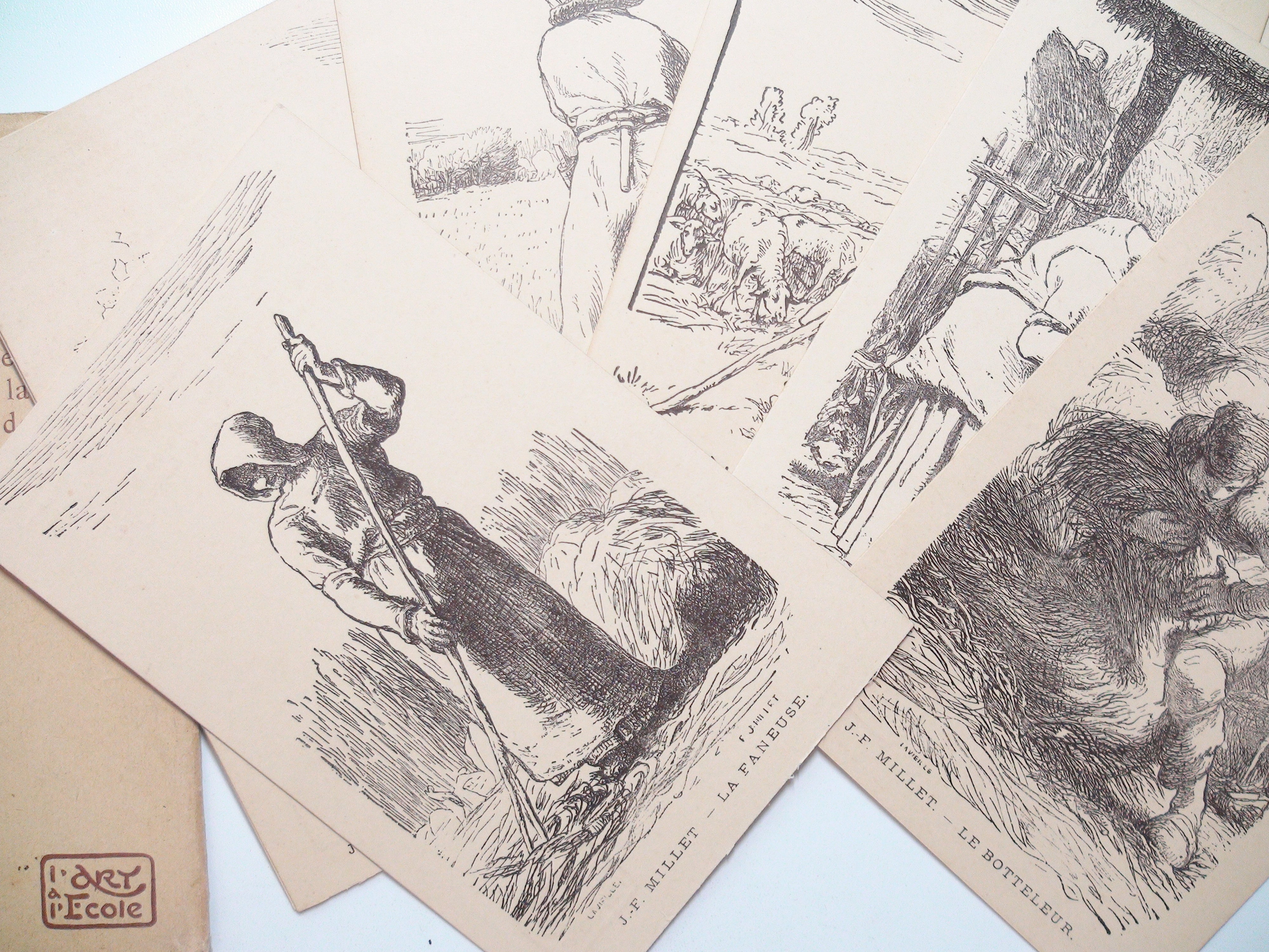 J. –F Millet 1815-1875 1st Series, 10 Postcards, by L' Art A L' Ecole, Rare