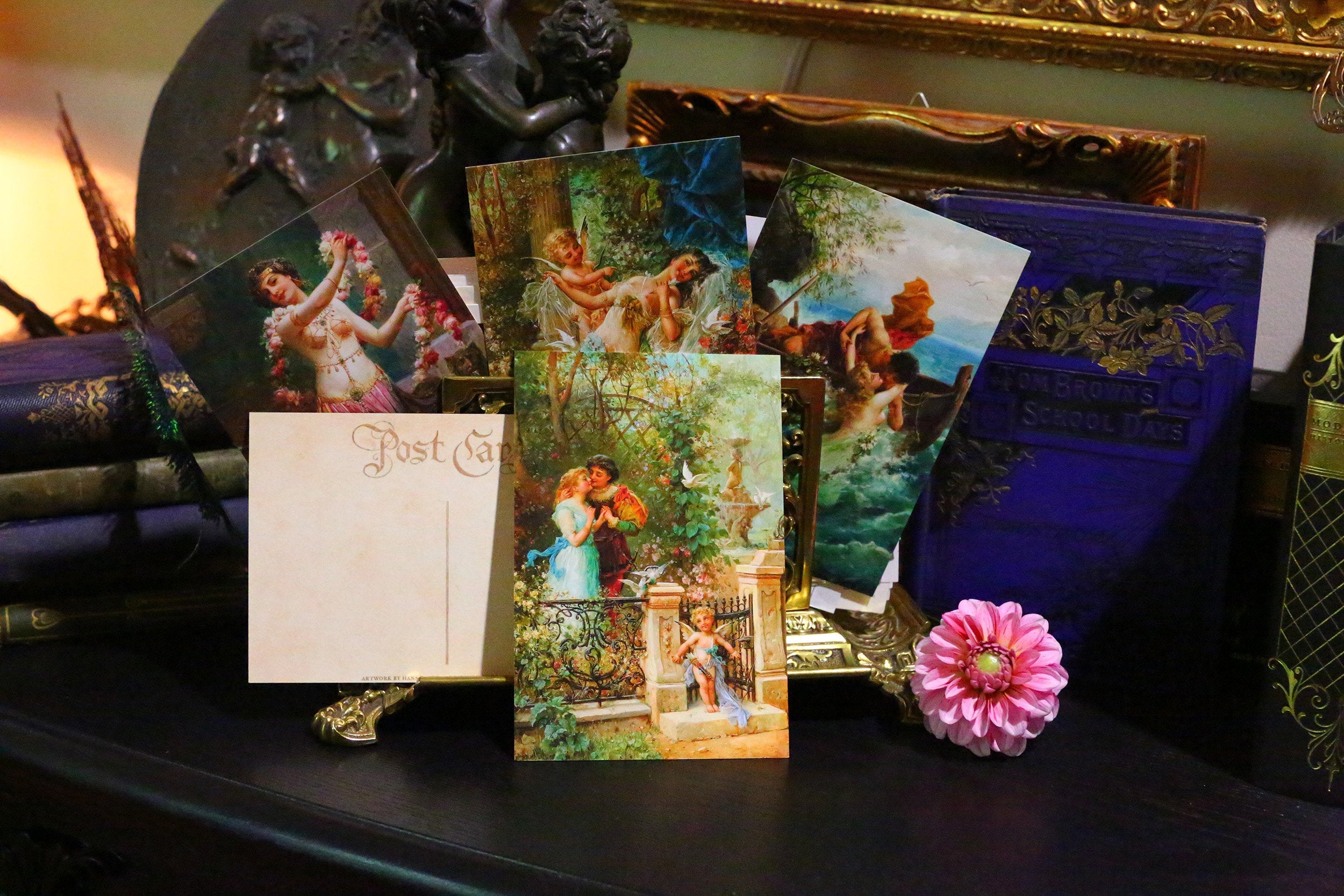 Hans Zatzka Victorian Romance Postcard/Greeting Card Set, Exclusively Designed, 6 Designs, 12 Cards