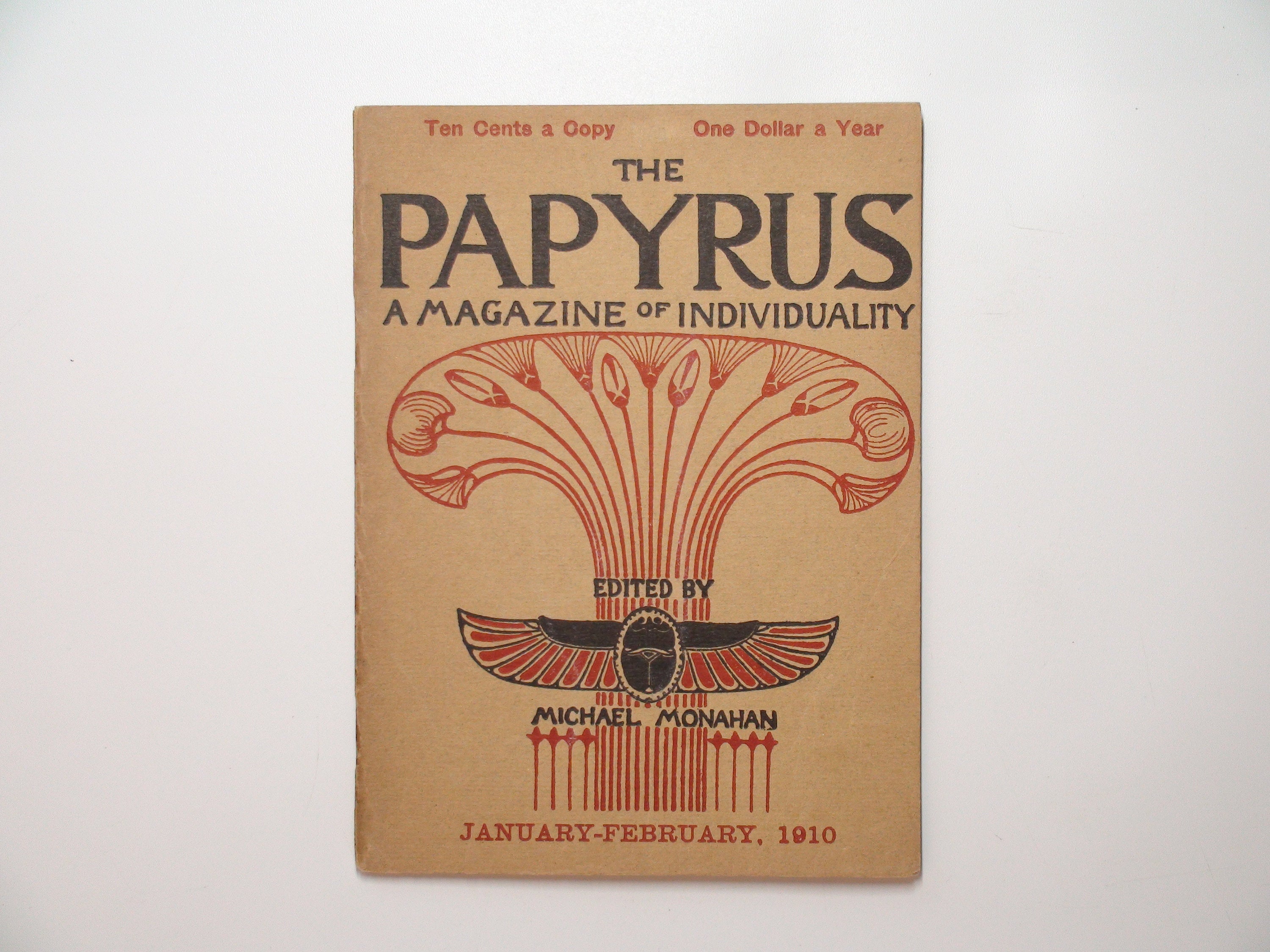 The Papyrus Magazine, Ed. by Michael Monahan, RARE, 1st Ed, Jan-Feb 1910
