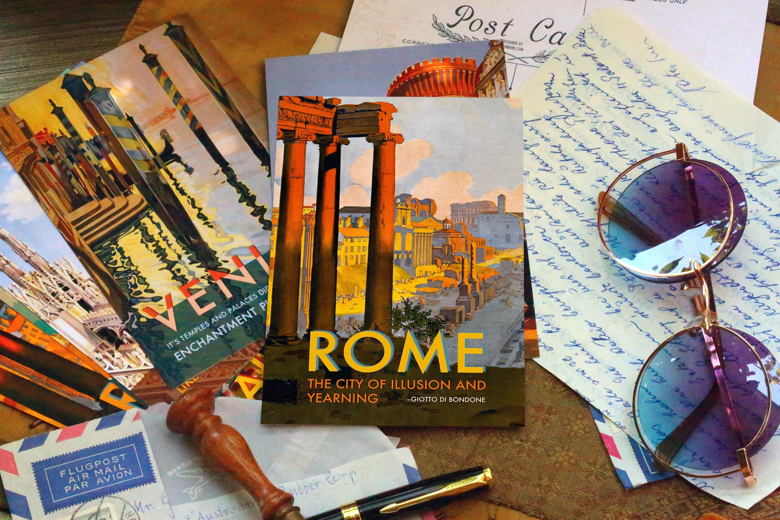 Dreaming of Italy Postcard/Greeting Card Set, Exclusively Designed, 6 Designs, 12 Cards