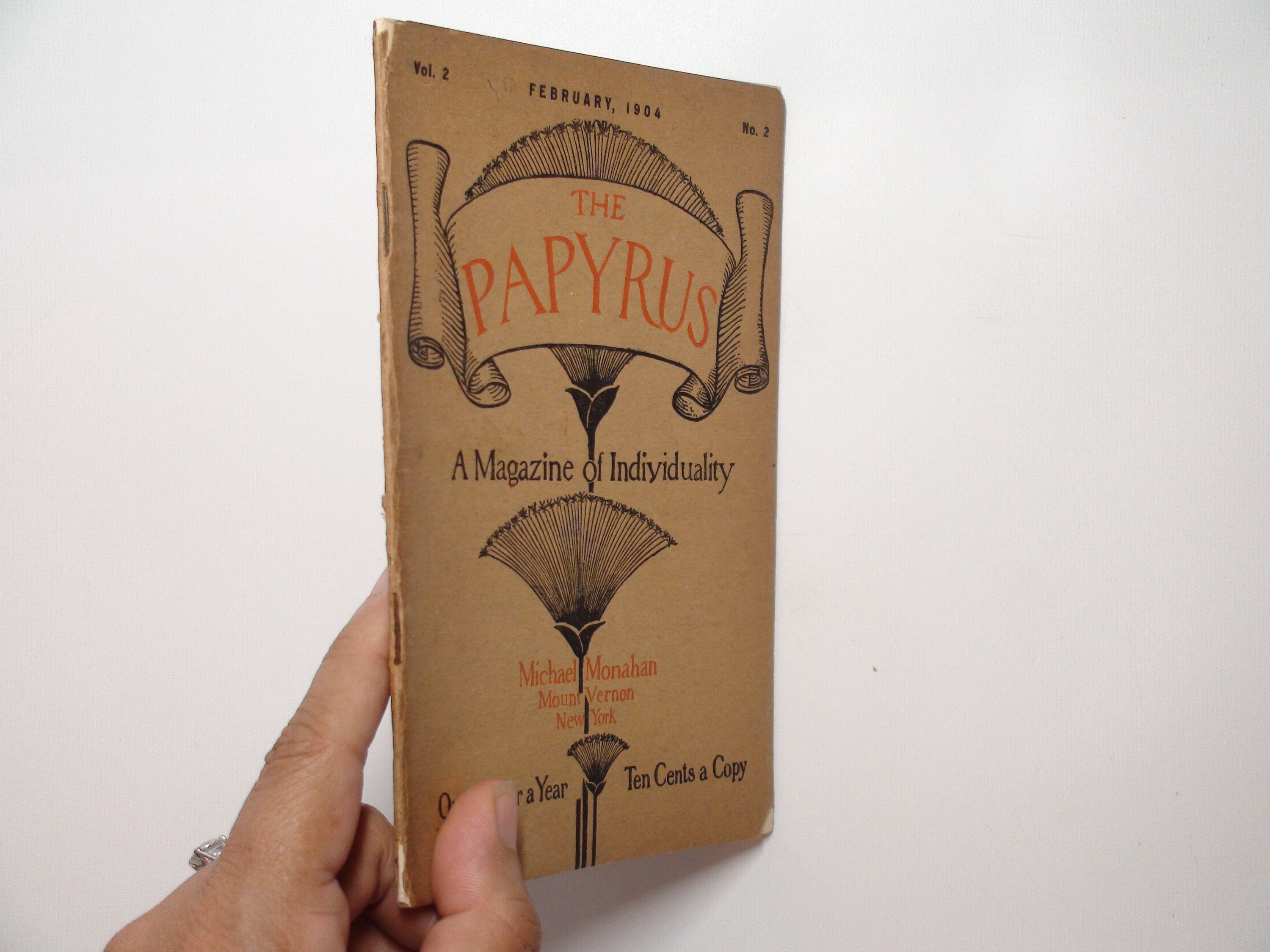 The Papyrus Magazine, Ed. by Michael Monahan, RARE, 1st Ed, February 1904