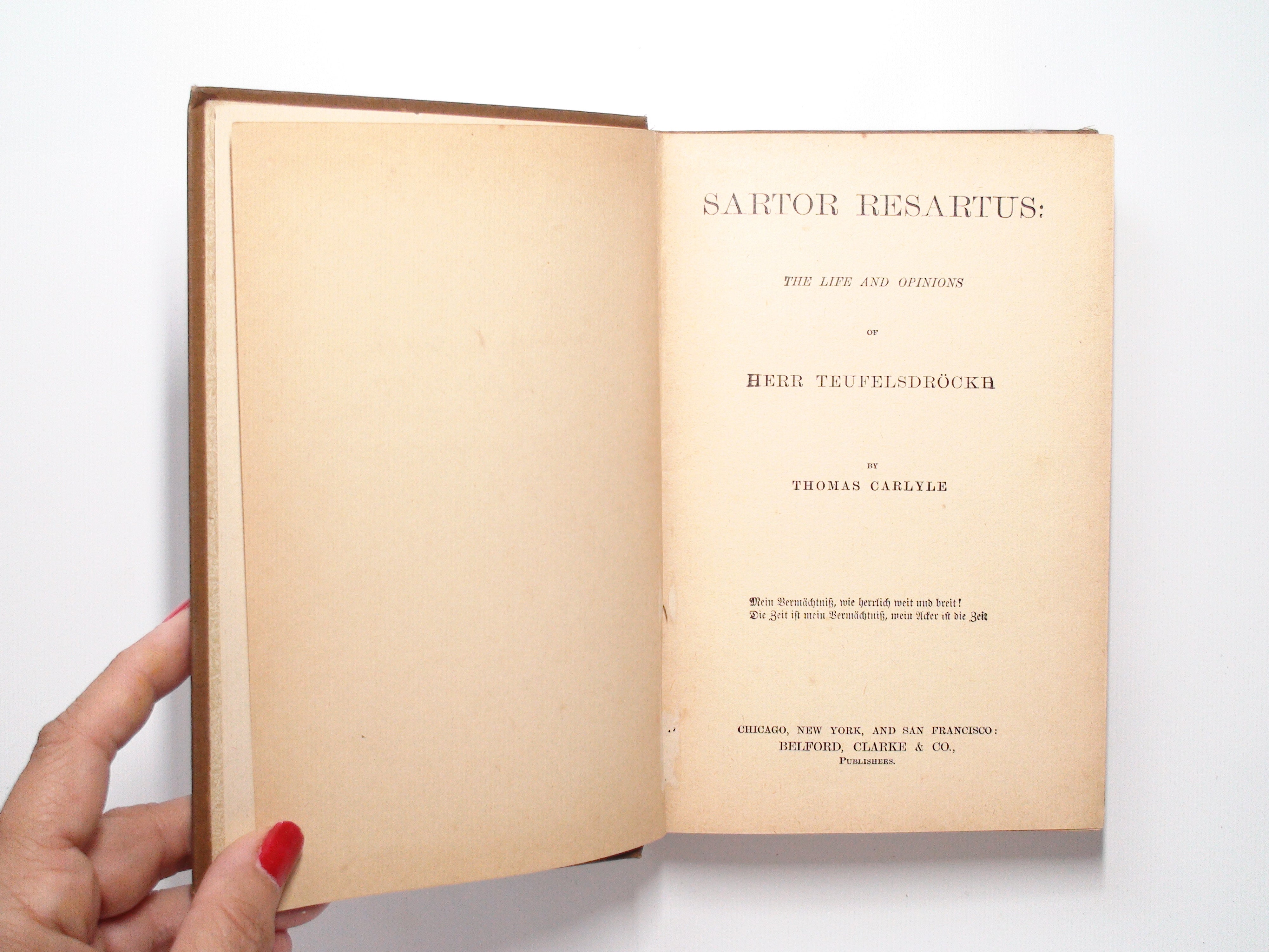 Sartor Resartus, Life and Opinions Of Herr Teufelsdrockh, Thomas Carlyle, c1885