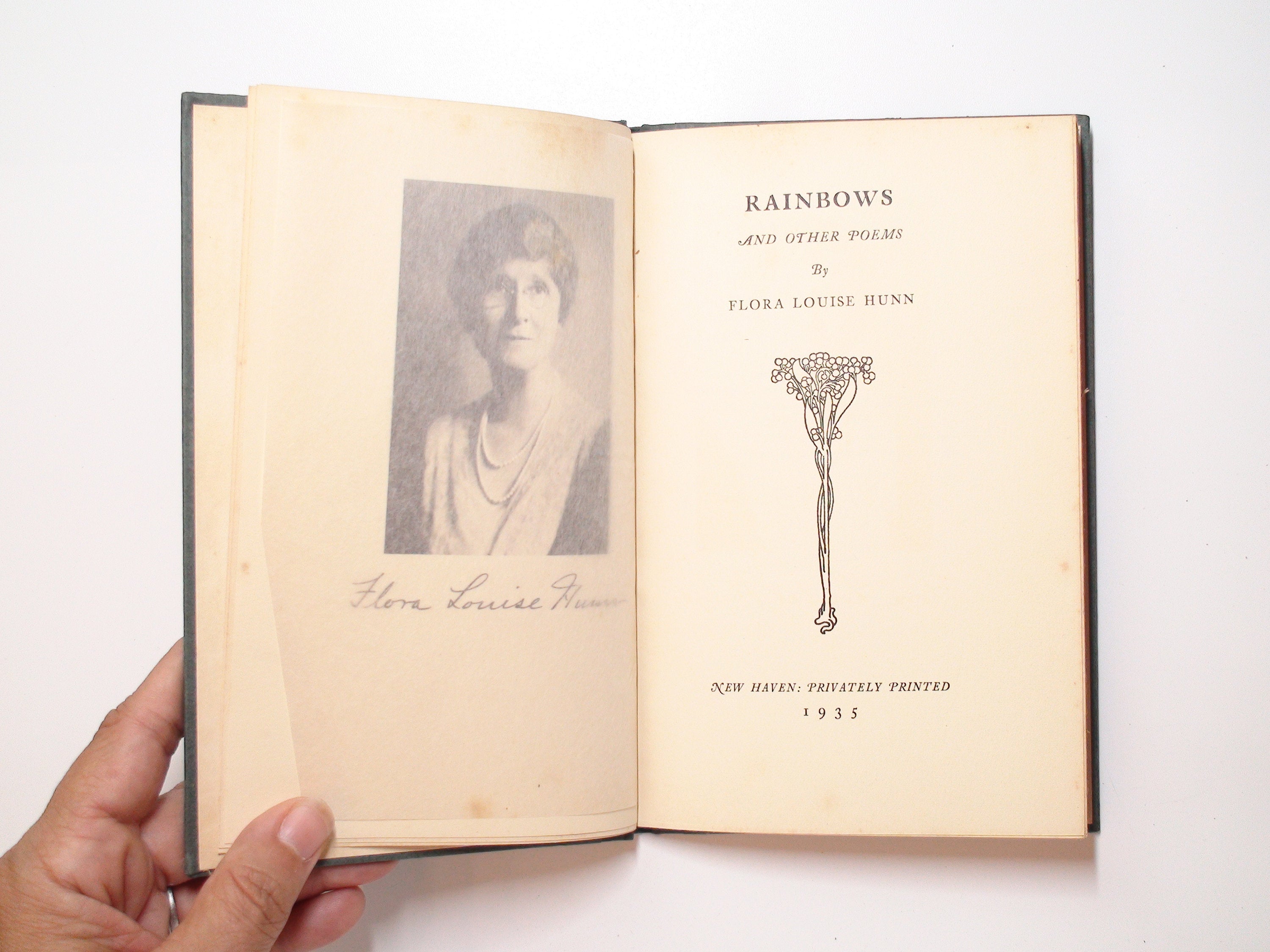 Rainbows and Other Poems, Flora Louise Hunn, SIGNED by Author, 1st Ed, 1935