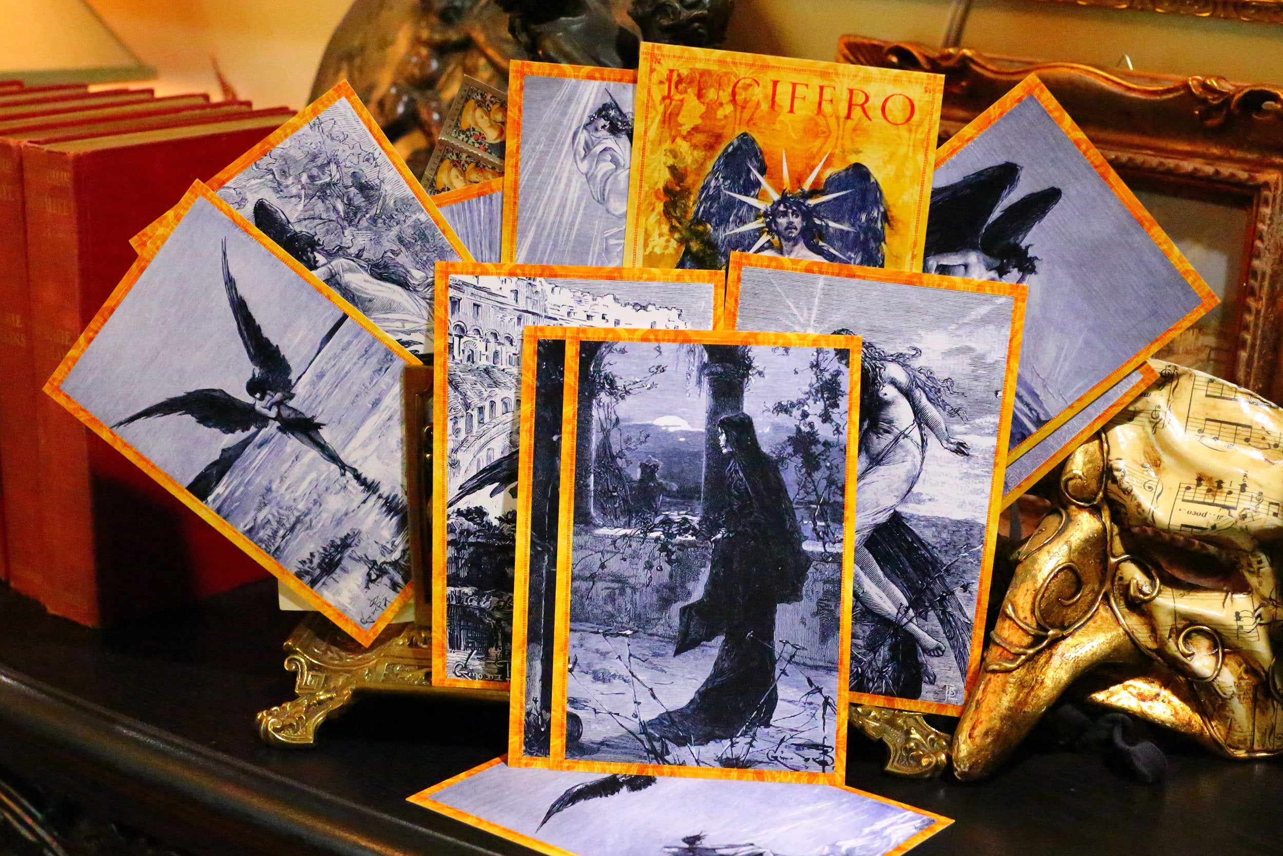 Lucifero by Gino De Bini, Postcard/Greeting Card Set, Exclusively Designed, 12 Designs, 12 Cards