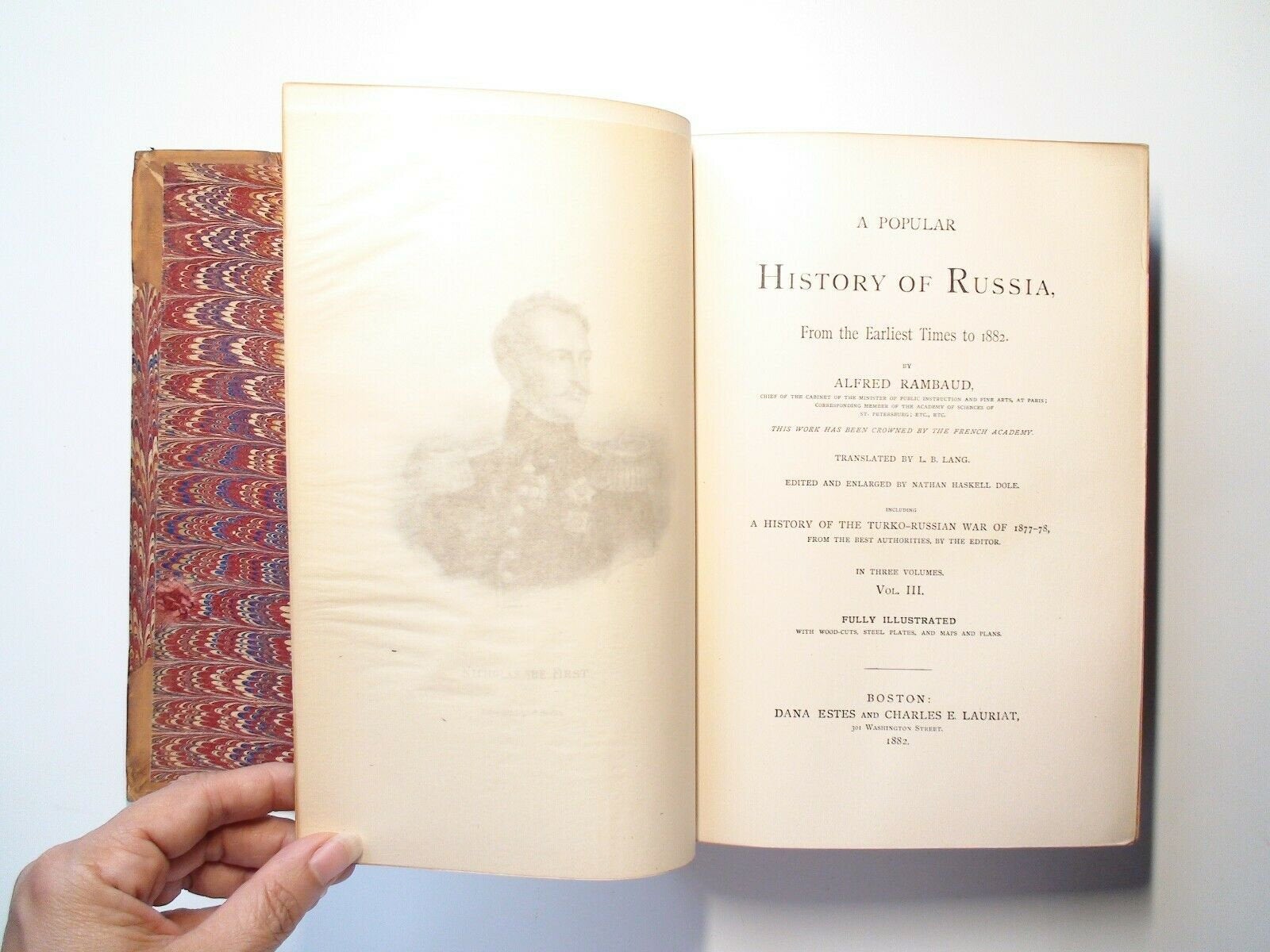 A Popular History of Russia, Alfred Rambaud, 2 Vols, Illustrated, Leather, 1880