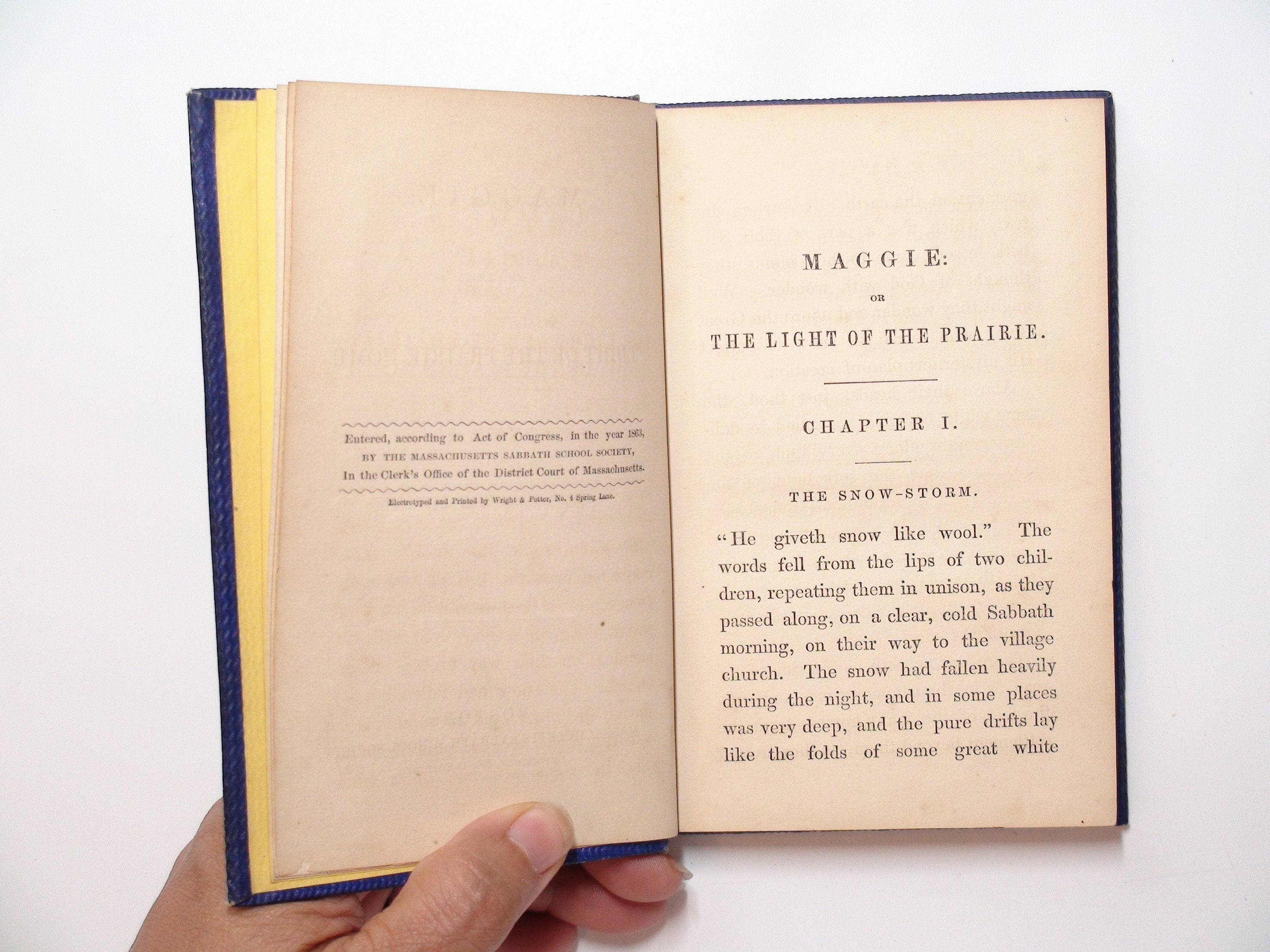 Maggie, Or, The Light of the Prairie Home, Massachusetts Sabbath, RARE, 1863