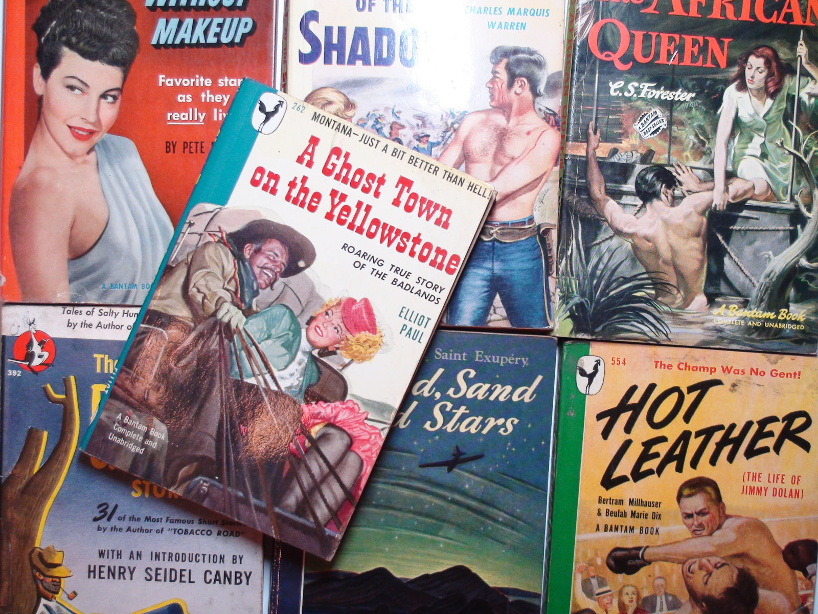 Lot of 10 Vintage Paperbacks, Pulp Fiction, Western, Novels, c1940s