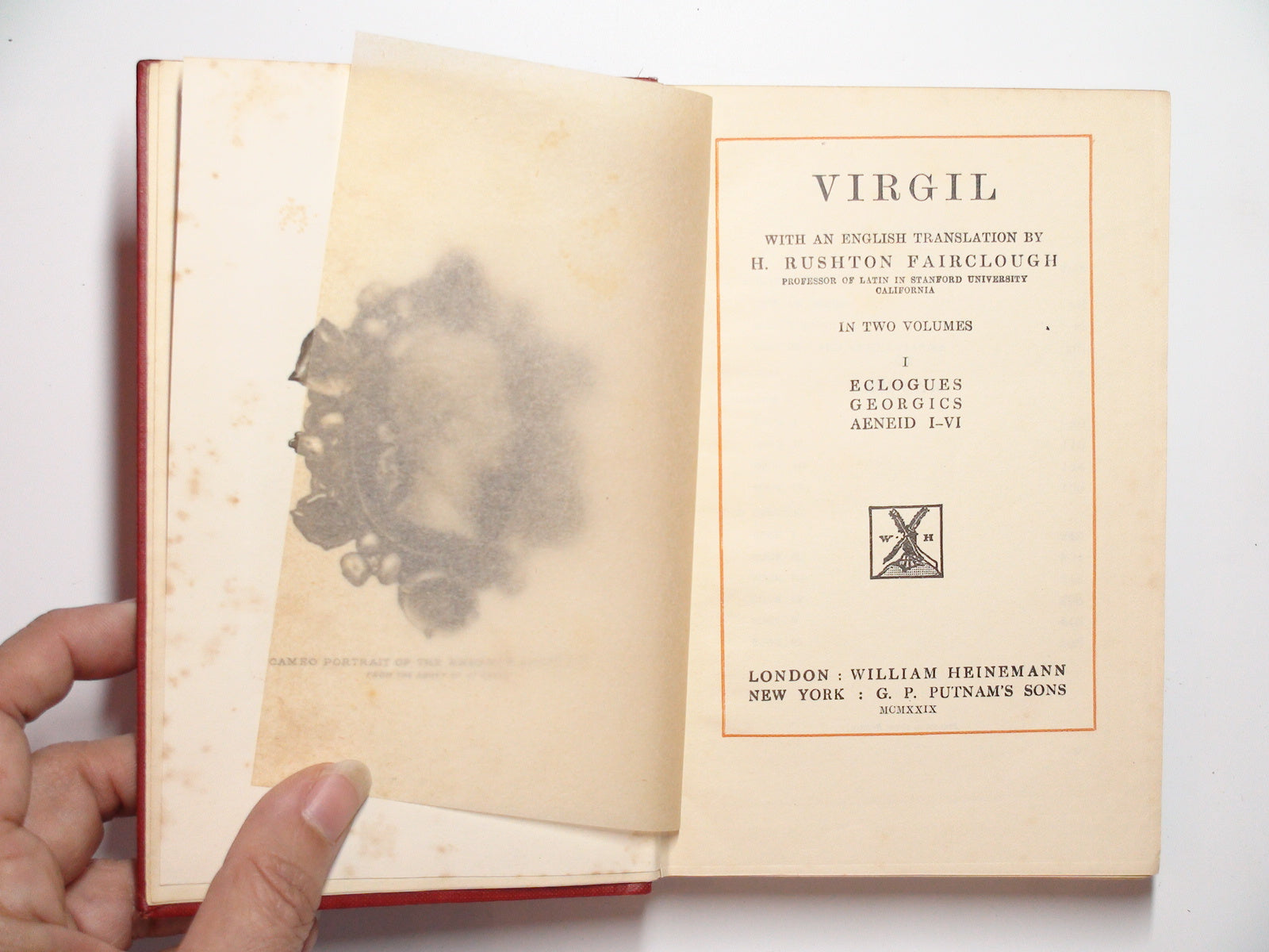 Virgil, With An English Translation by H. Rushton Fairclough, Two Vols, 1929