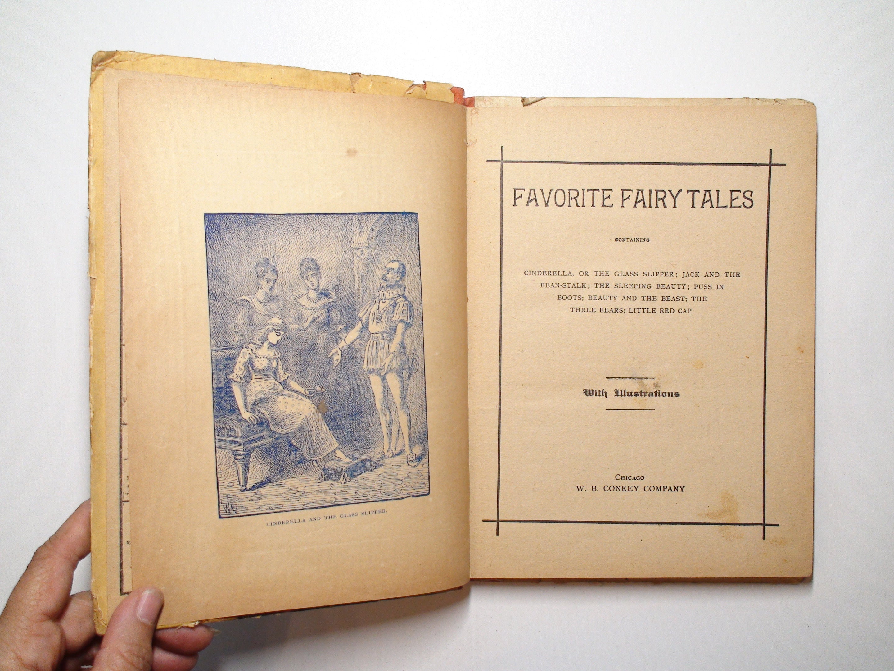 Favorite Fairy Tales, Brothers Grimm, W. B. Conkey, Illustrated, Rare, c1915