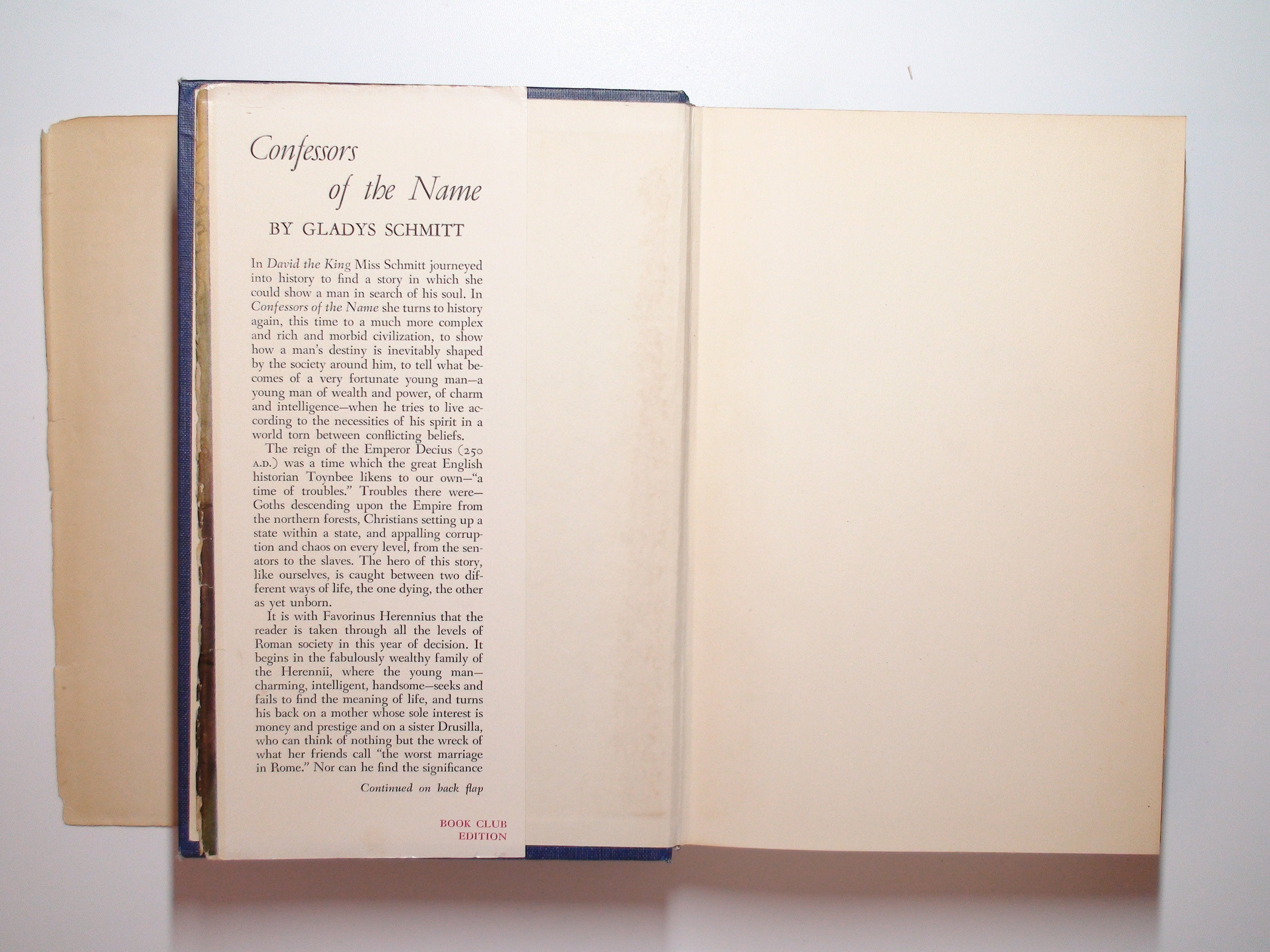 Confessors of the Name, by Gladys Schmitt, Vintage Historical Novel, 1952