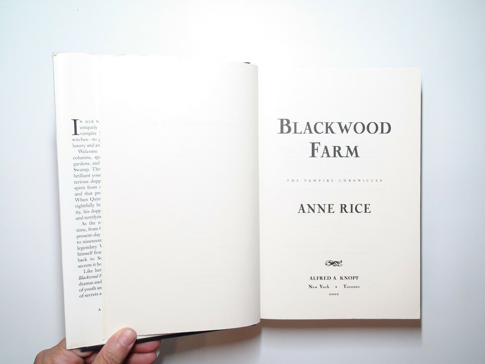 Blackwood Farm, The Vampire Chronicles, Anne Rice, 1st Ed, Hardcover w DJ, 2002