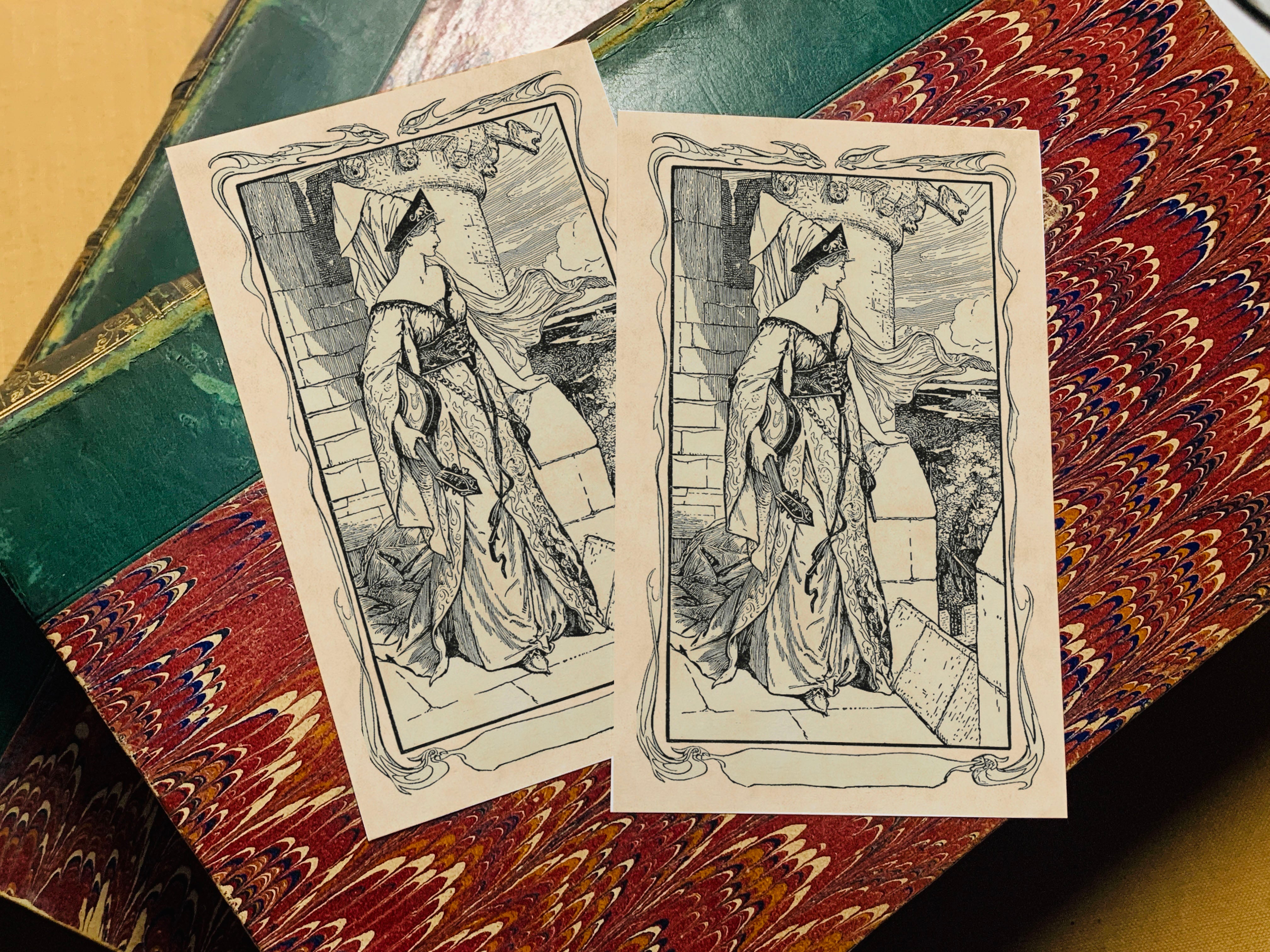 Princess Bard, Personalized Ex-Libris Bookplates, Crafted on Traditional Gummed Paper, 2.5in x 4in, Set of 30