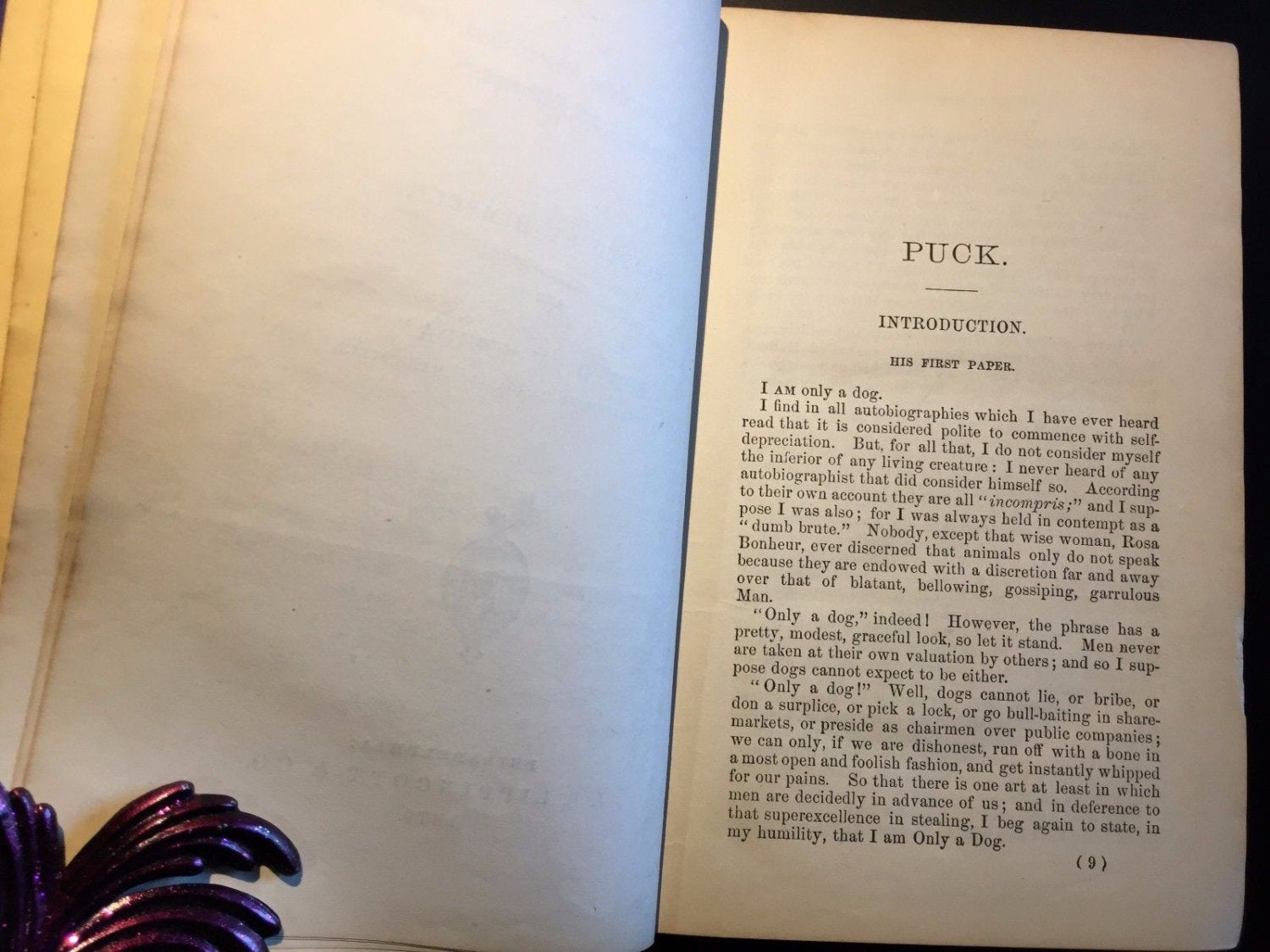 Puck, by Ouida (Maria Louise Ramé), 1st Ed., Uncommon, 1870