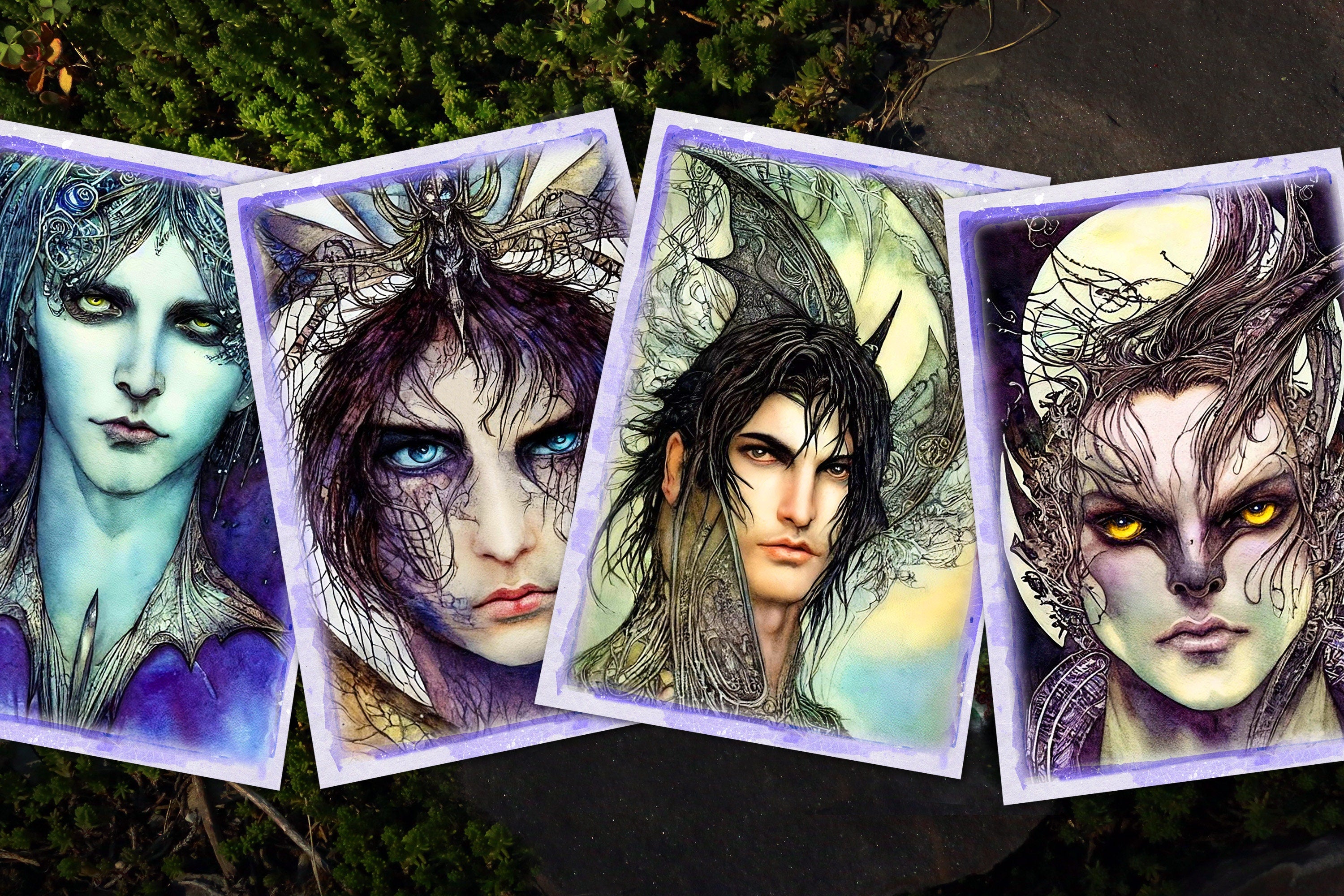 Unseelie Fairy Princes, Dark Fairy Postcards, Exclusively Designed, 6 Designs, 12 Cards