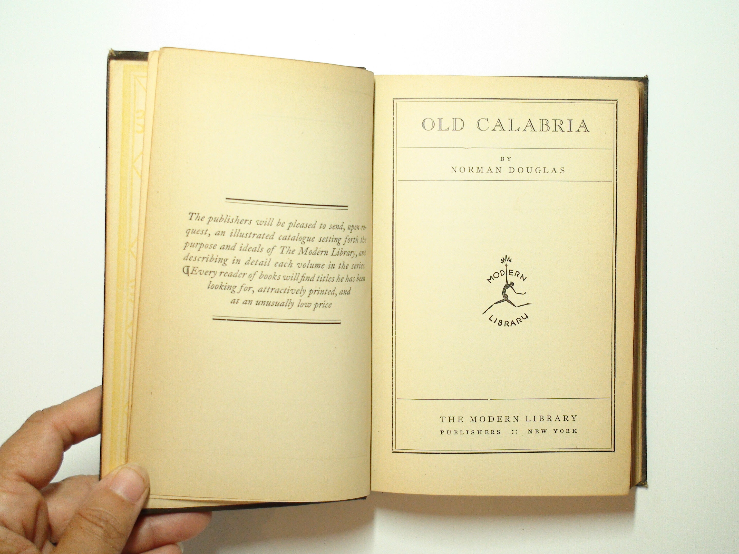 Old Calabria by Norman Douglas, 1st Modern Library Ed., Scarce, 1928